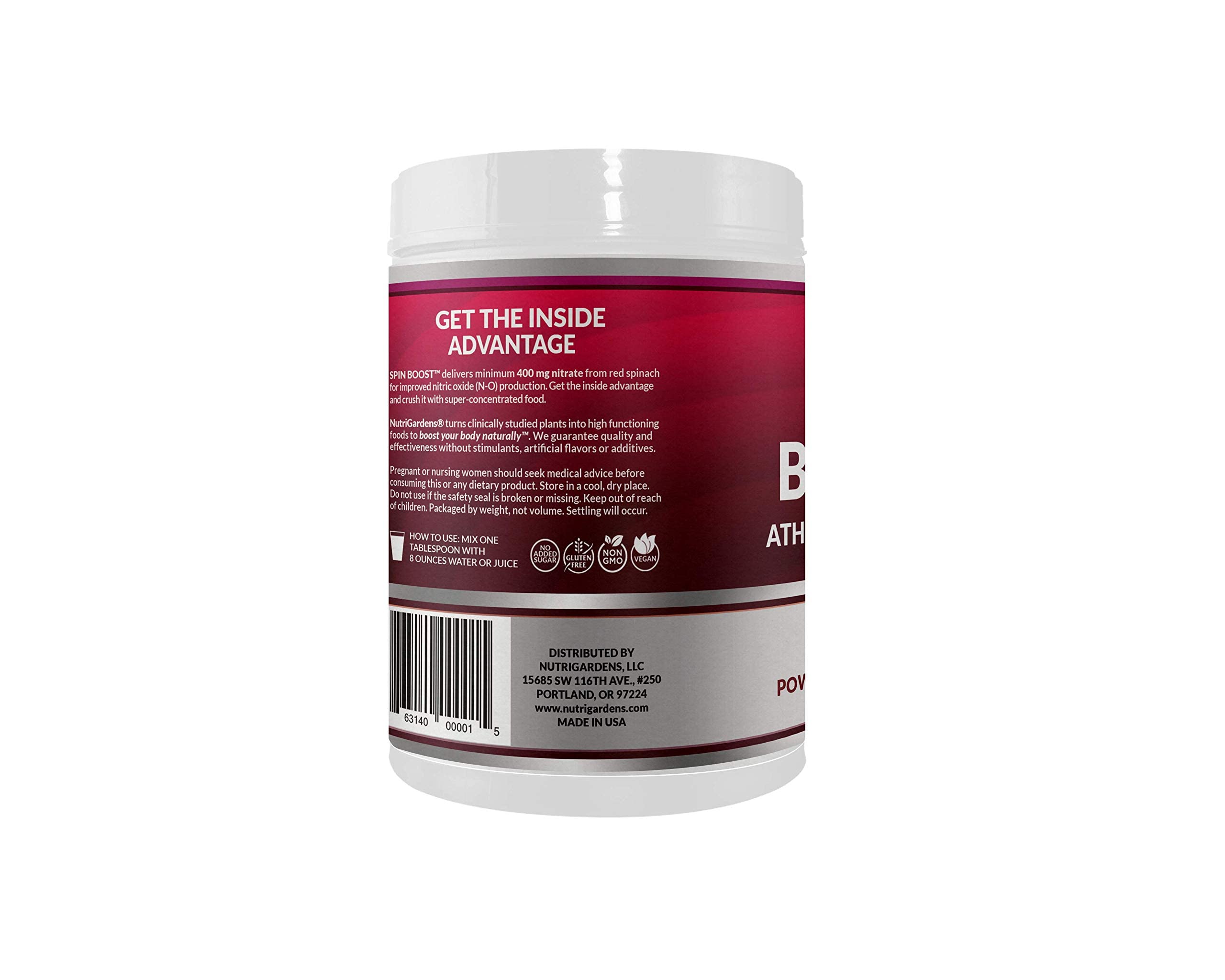 Nutrigardens Spin Boost Nitric Oxide Red Spinach Nitrate Pre-Workout Powder Concentrated Nutrigardens Au supplements