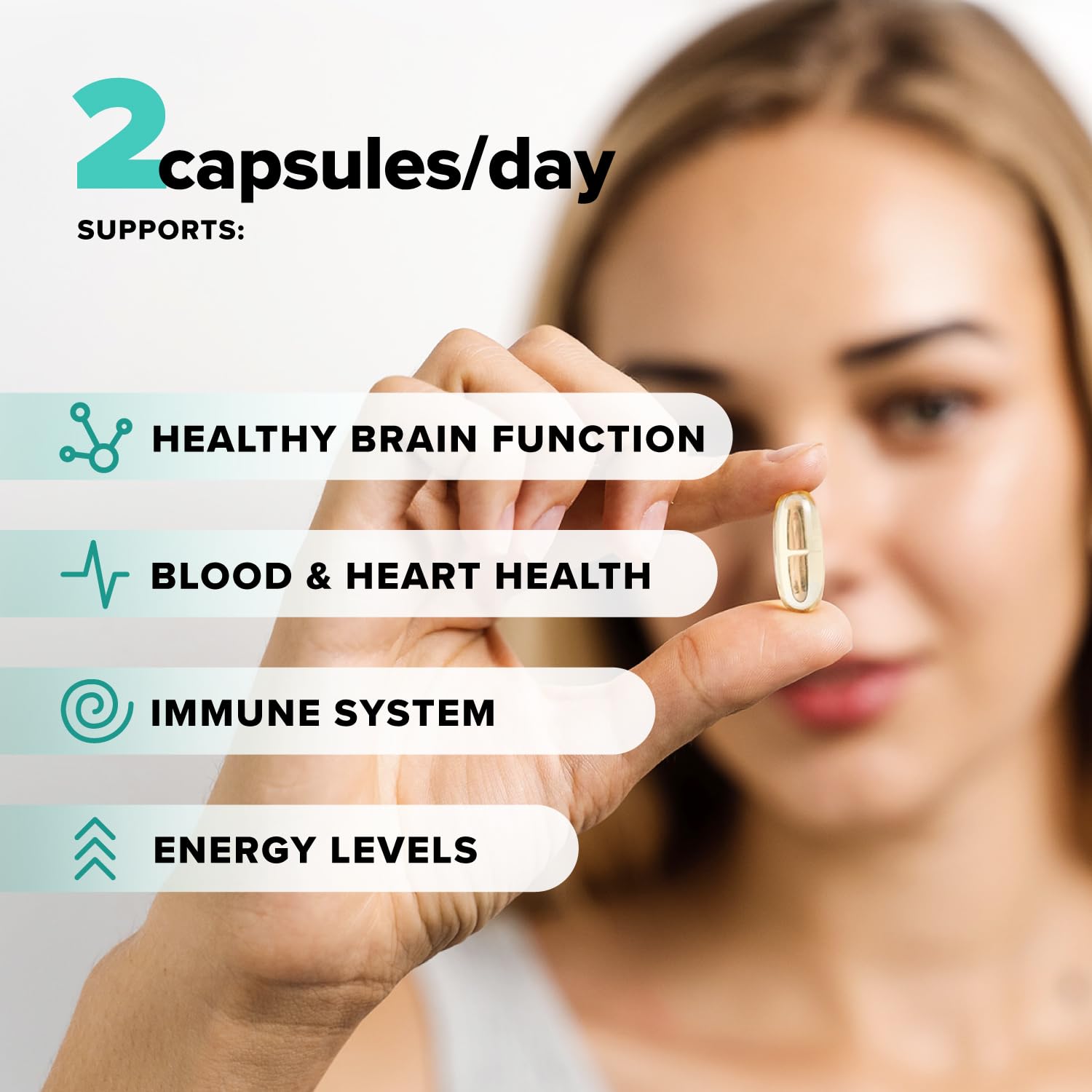 Vegan Omega 3 Supplement- 960mg Omega-3 Fatty Acids, DHA, EPA, SDA, ALA Supplement - Immune Support- 30 Servings, 60 Liquid Capsules Complement Au supplements
