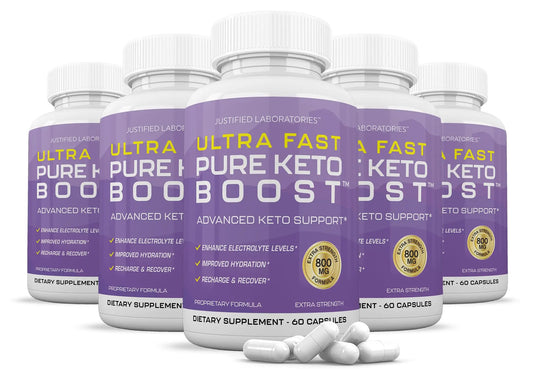 (5 Pack) Ultra Fast Pure Keto Boost Pills 1275MG New & Improved Formula Contains Apple Justified LaboratoriesAU supplements
