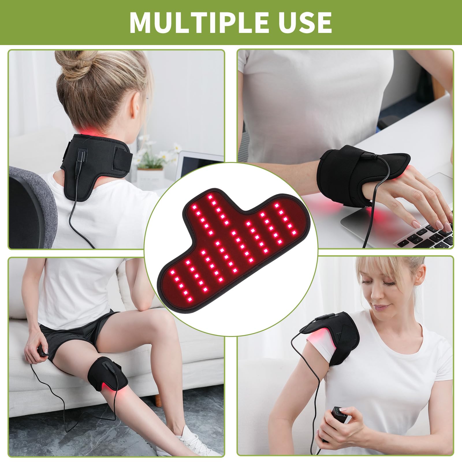 Rechargeable Red Light Therapy Neck Shoulder, Infrared Light Therapy for Body Pain Relief, Portable Red Light EnjoYield Au supplements