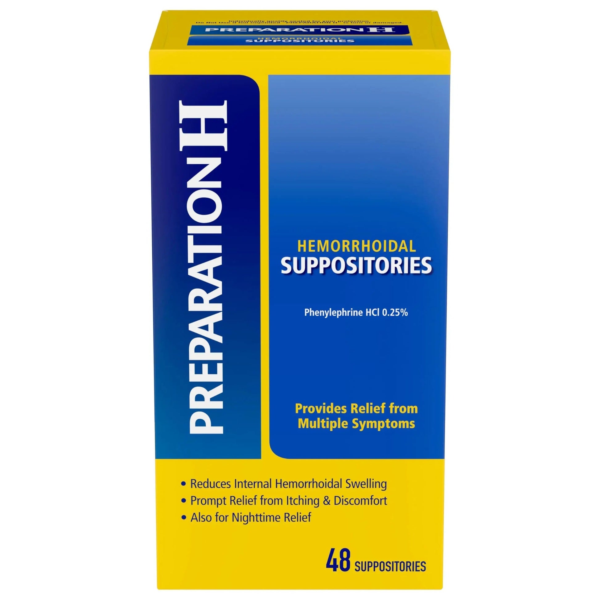 PREPARATION H Hemorrhoid Symptom Treatment Suppositories, Burning, Itching and Discomfort Relief (48 Count) Preparation H Au supplements