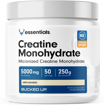 Bucked Up Pure Micronized Creatine Monohydrate for Women and Men - Easy to Mix and Unflavored - 5G Per Serving - 50 Servings - 250 Grams Per Container Bucked Up Au supplements
