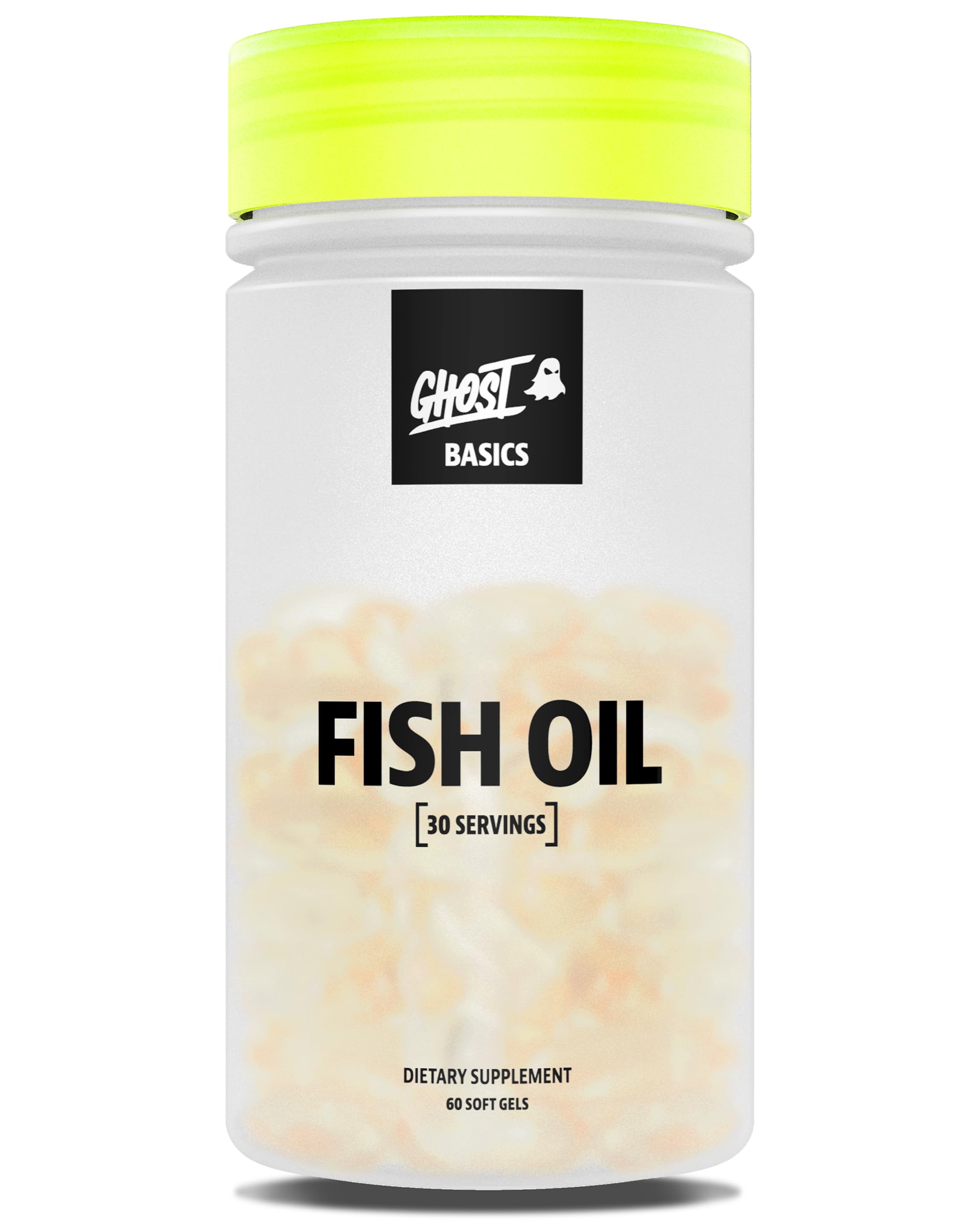 GHOST Basics Fish Oil Supplement, 3000MG Daily Omega 3 Fatty Acids with DHA & EPA for Brain, Heart Health & Immunity Support - Gluten-Free & Soy-Free - 60 Enteric Coated Softgels GHOST Au supplements