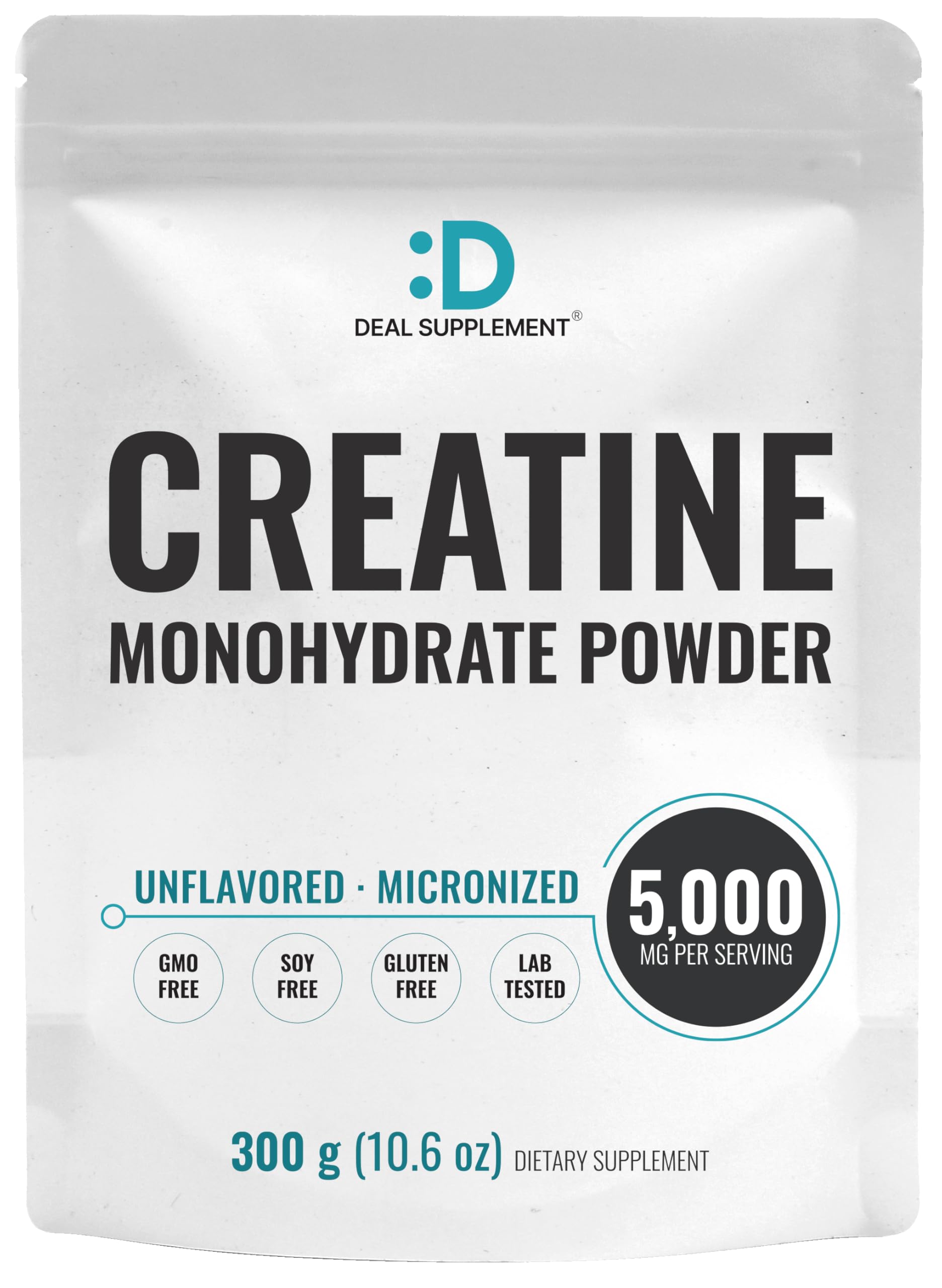 DEAL SUPPLEMENT Instant Creatine Monohydrate Powder, 5g Per Serving – 60 Servings | Micronized, Unflavored, Fast Absorbing Formula | Filler Free, Non-GMO, Keto Friendly, Vegan DEAL SUPPLEMENT Au supplements
