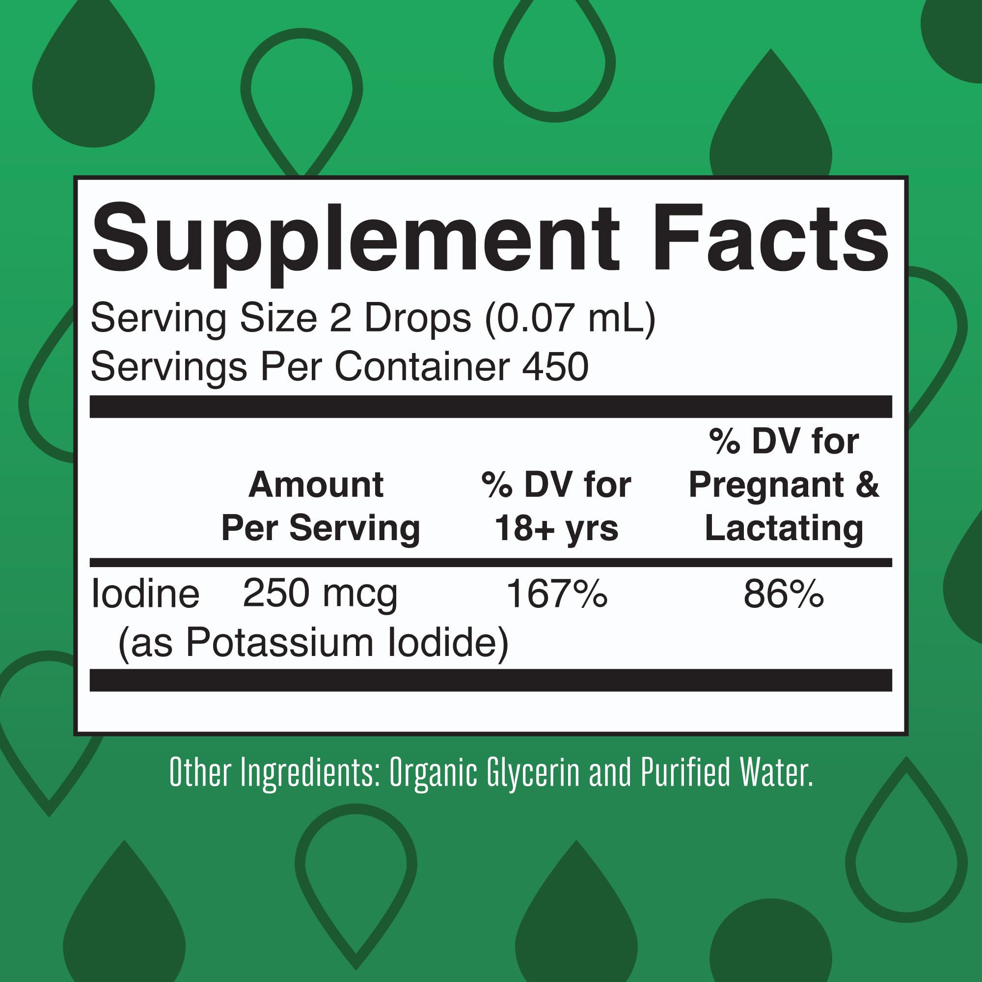 MaryRuth Organics Iodine Liquid Drops | Potassium Iodide | 1 Year Supply | 450 Servings | Thyroid Health | USDA Organic|