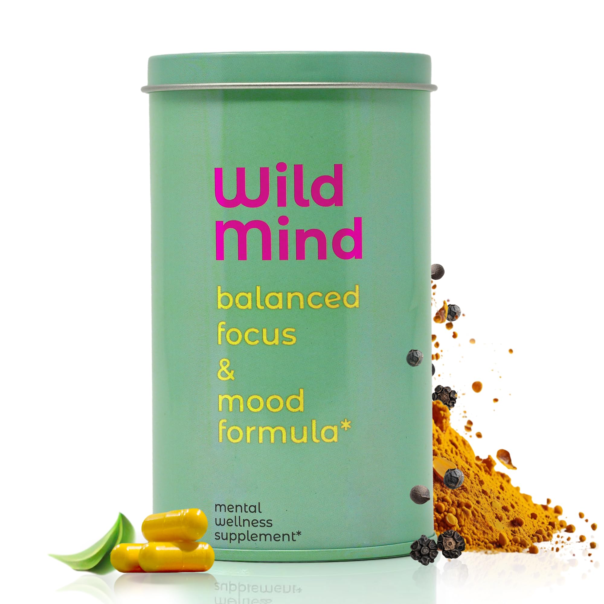 Wild Mind Mental Clarity Balanced Focus & Mood Support Supplement for Mental Wellness– 4-Ingredient Nootropic Brain Support for Calm & Energy – Vegan, 90 Capsules, 30-Day Supply Wild Mind Au supplements