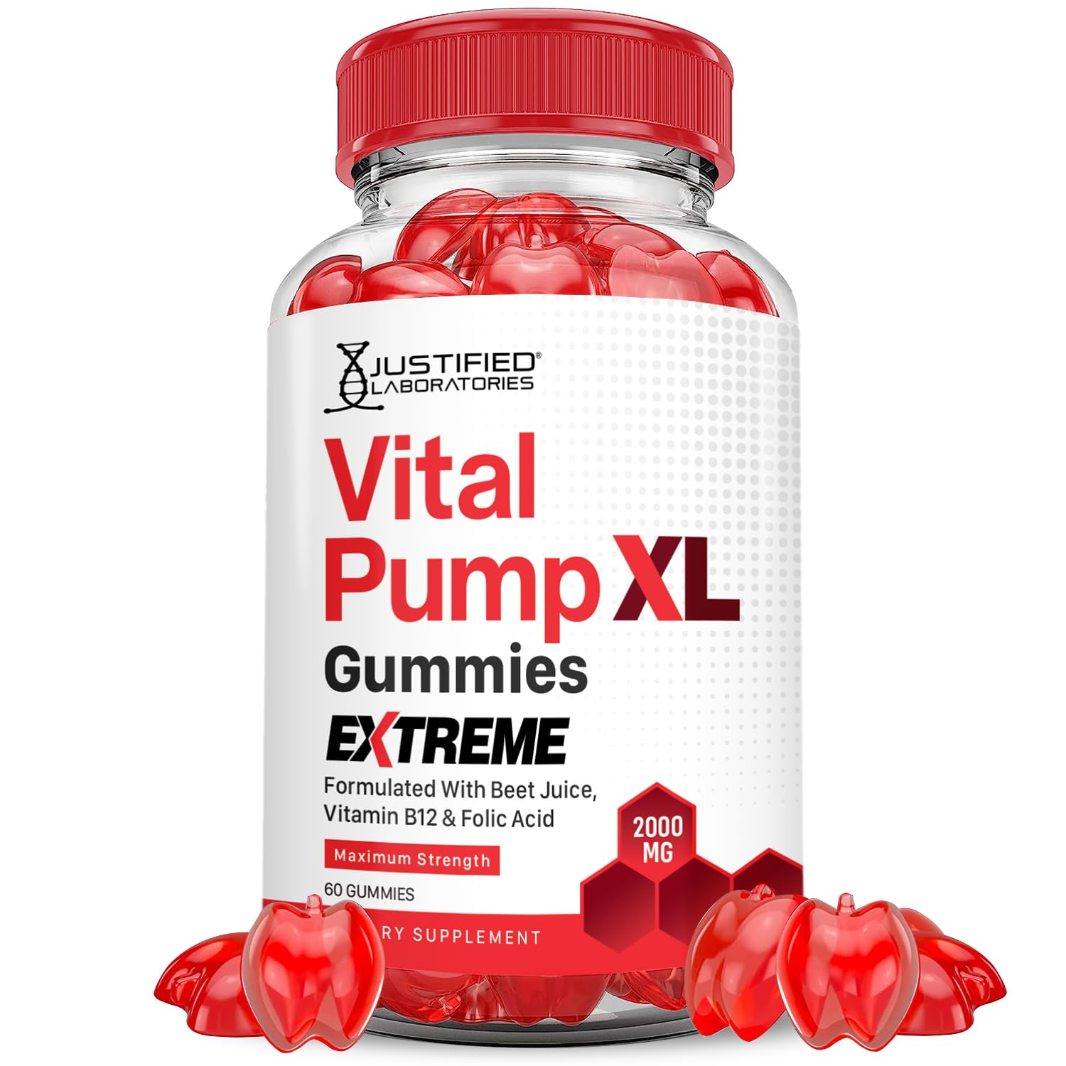 Justified Laboratories Vital Pump XL Extreme 2000MG Performance Gummies Vital PumpXL Advanced Formula Formulated with Beet Juice ACV Pomegranate Powder B12 Vegan Non GMO 60 Gummys Justified Laboratories Au supplements