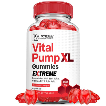 Justified Laboratories Vital Pump XL Extreme 2000MG Performance Gummies Vital PumpXL Advanced Formula Formulated with Beet Juice ACV Pomegranate Powder B12 Vegan Non GMO 60 Gummys Justified Laboratories Au supplements