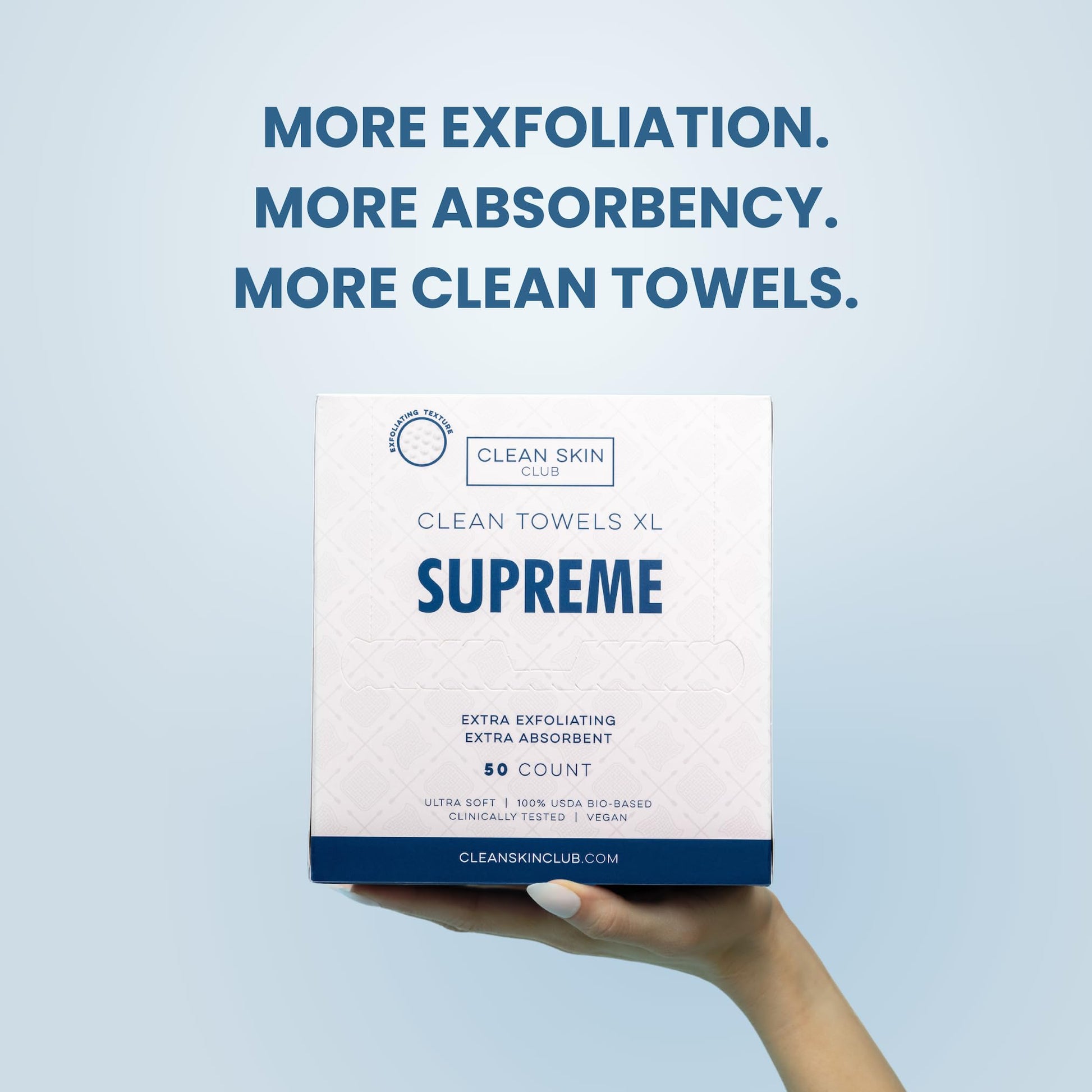 Clean Skin Club Clean Towels XL Supreme, 50 Count, Absorbent, Gentle CLEAN SKIN CLUB Au supplements
