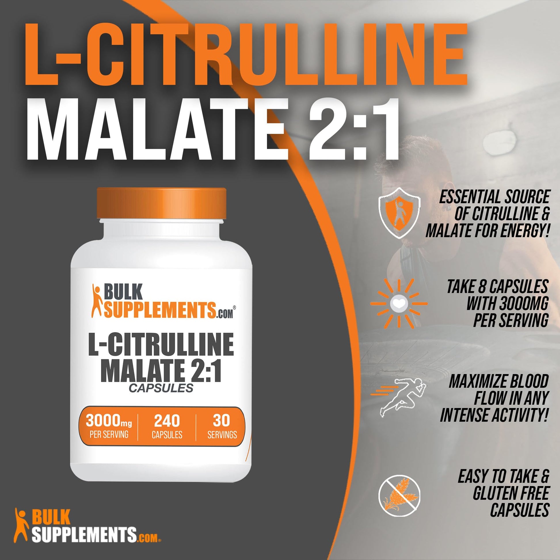 BULKSUPPLEMENTS.COM L-Citrulline Malate Capsules - Citrulline Malate 3000mg BULKSUPPLEMENTS.COM Au supplements