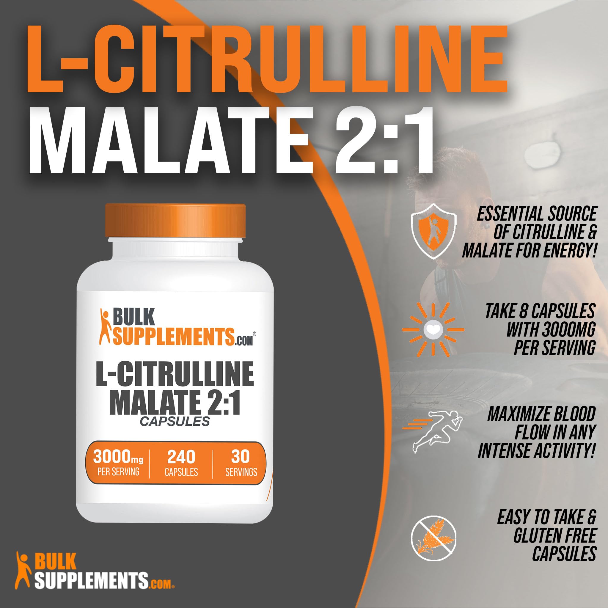 BULKSUPPLEMENTS.COM L-Citrulline Malate Capsules - Citrulline Malate 3000mg BULKSUPPLEMENTS.COM Au supplements