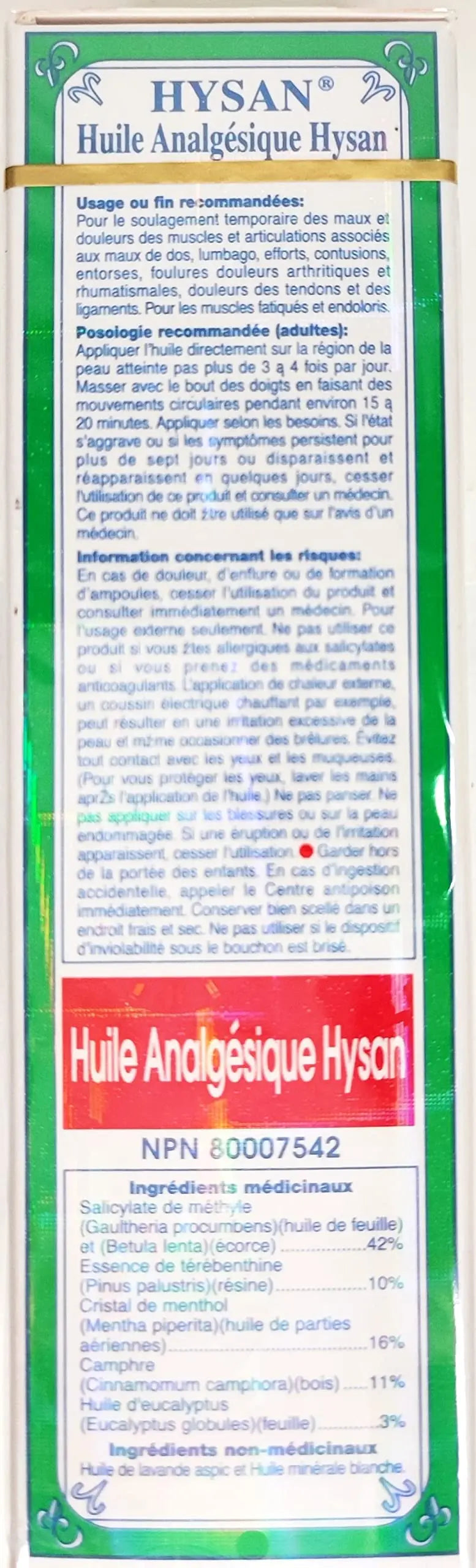 Hysan Pain Reliever Oil Y Hysan uk supplements