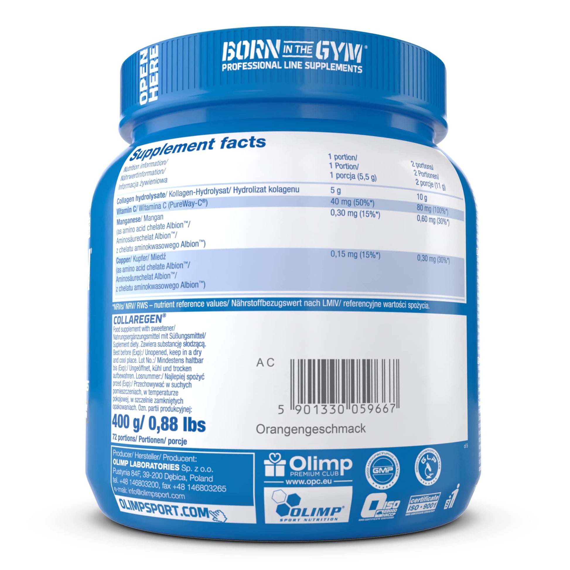 Olimp Labs Collaregen Mineral Supplement, Orange Flavour Powder, 400 g OLIMP SPORT NUTRITION Au supplements