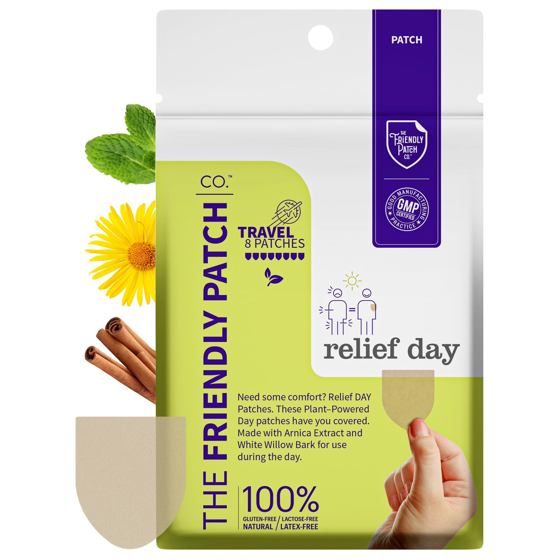 Relief Day & Night Patch Bundle - Arnica, White Willow Bark, Melatonin, Ashwagandha, Saffron & Peppermint for Soreness, Discomfort & Sleep Support for Women and Men - 16 Plant-Powered Patches The Friendly Patch CO. Au supplements