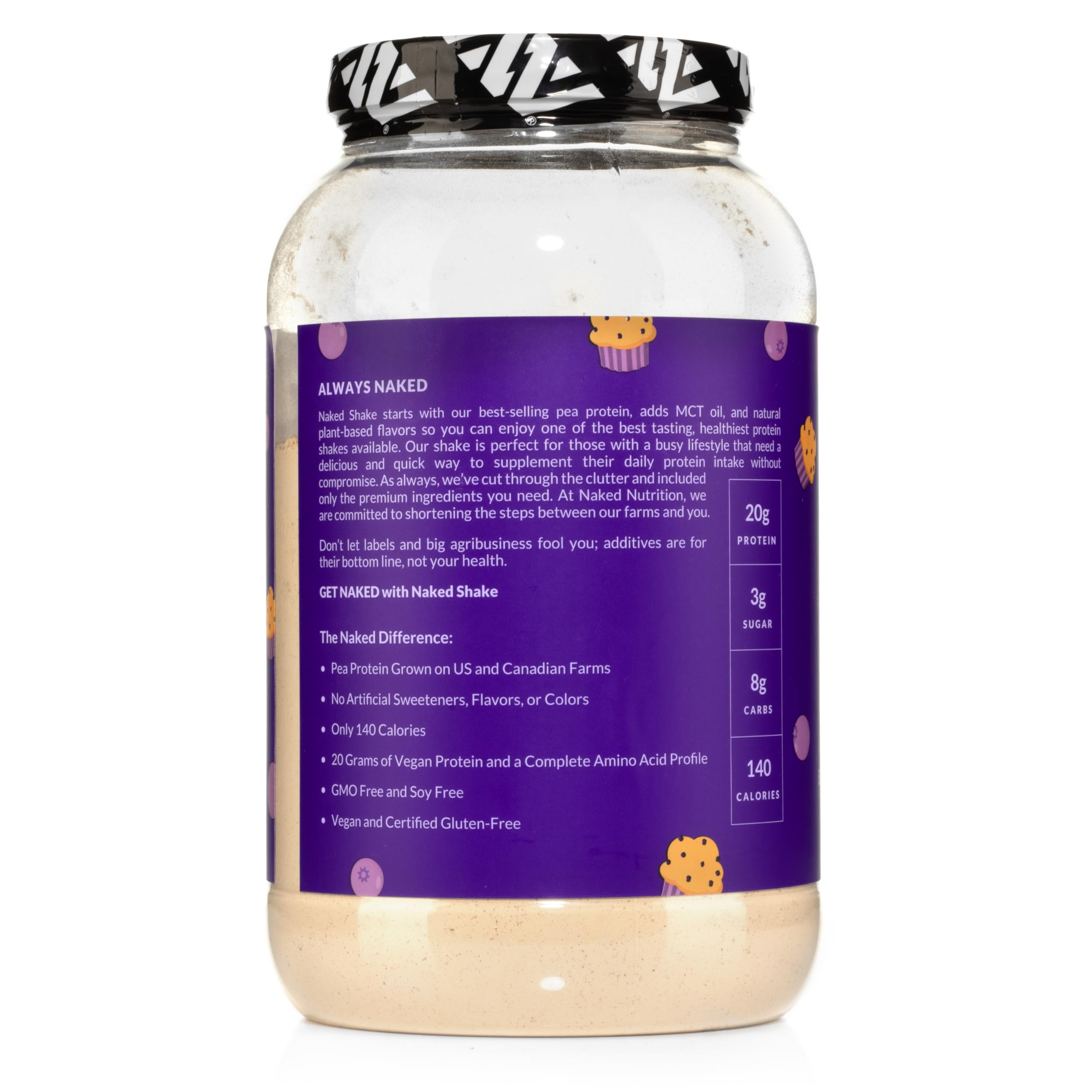 Naked Shake - Blueberry Muffin Protein Powder - Flavored Plant Based Protein Naked Nutrition Au supplements