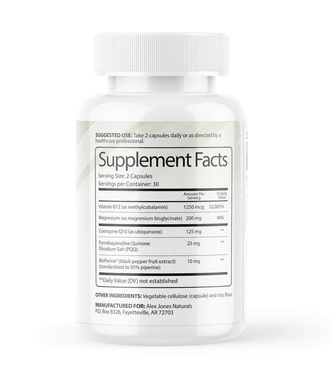 Alex Jones Naturals Methyl Drive Vitamin B Methylated Complex Formula – Mitochondrial Support Supplement w/ CoQ10, PQQ Supplement, Magnesium, B Methylated Complex & BioPerine – 60 Capsules Alex Jones Naturals Au supplements