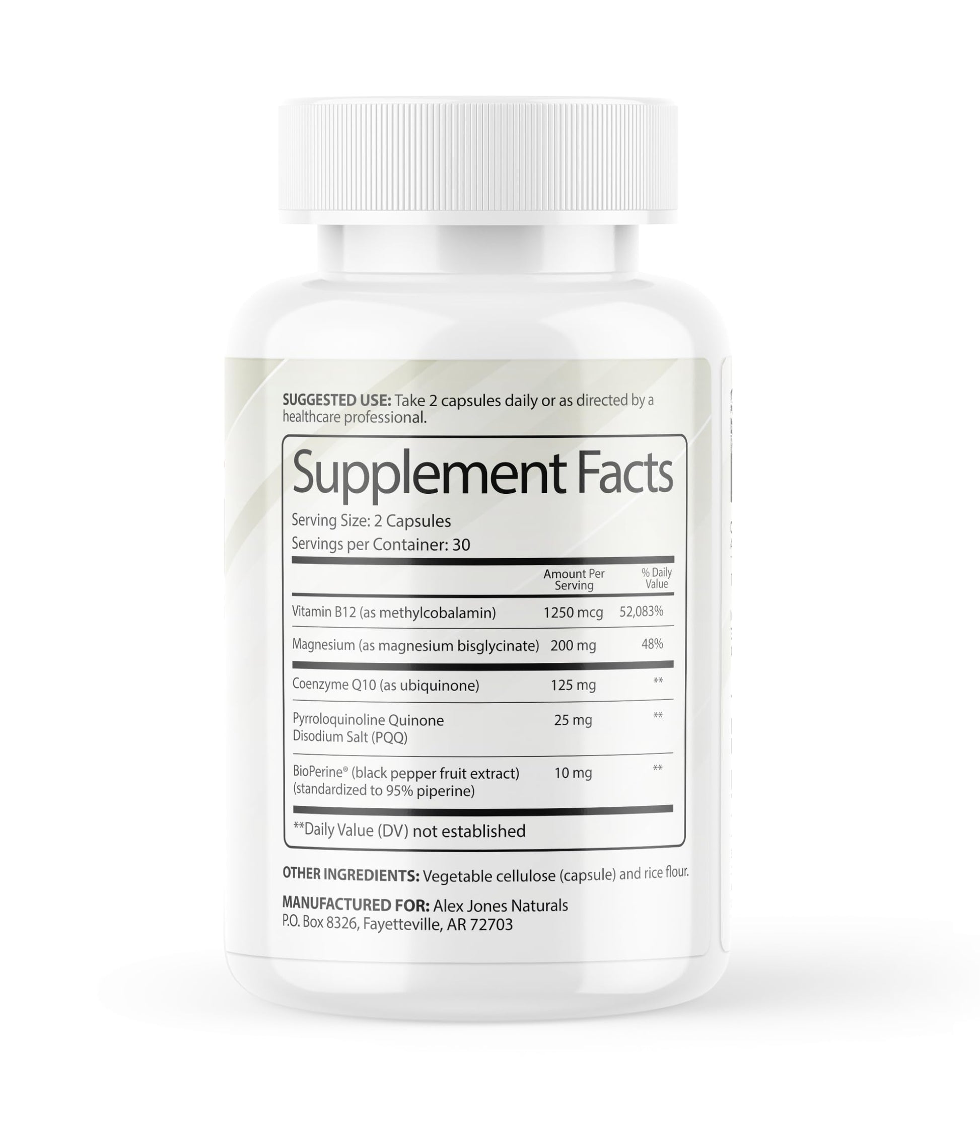 Alex Jones Naturals Methyl Drive Vitamin B Methylated Complex Formula – Mitochondrial Support Supplement w/ CoQ10, PQQ Supplement, Magnesium, B Methylated Complex & BioPerine – 60 Capsules Alex Jones Naturals Au supplements