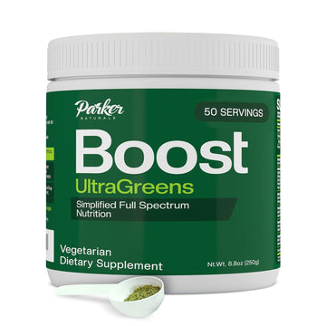 Boost UltraGreens Super Greens Powder - Organic Spirulina, Grasses & Antioxidants | Premium Superfood for Daily Energy | Detox & Whole-Body Wellness - 50 Servings Parker Naturals Au supplements