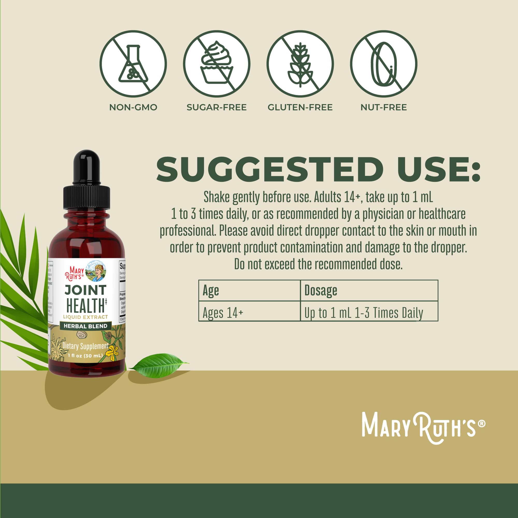 MaryRuth Organics Joint Health Liquid Drops & Vitamin K2+D3 Gummies (Peach Mango and Apricot) | Label Project Verified | Vitamins for Calcium, Joints, and Bone Support | Vegan, Non-GMO, Gluten Free MARYRUTH'S Au supplements