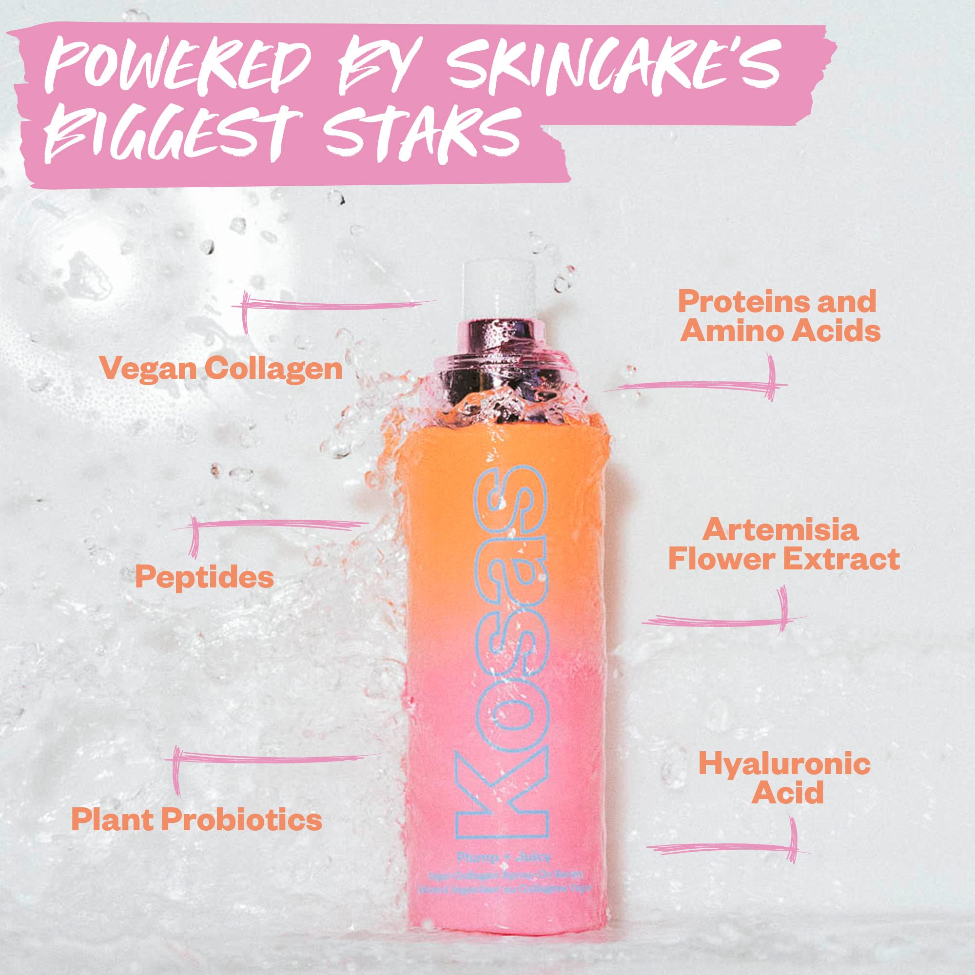 Kosas Plump and Juicy Vegan Collagen Spray - On Serum, Made in USA - Visibly Firms, Soothes, and Hydrates the Skin - 3.38 Oz Kosas Au supplements