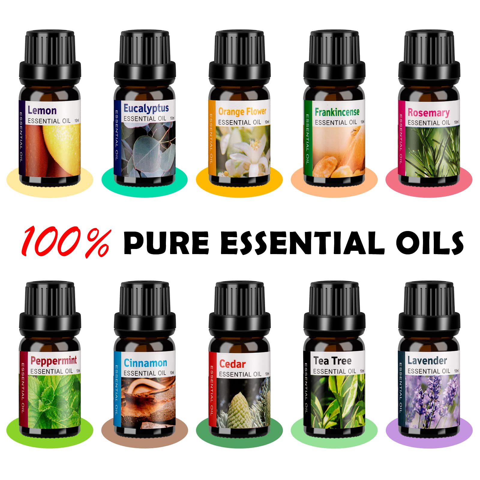 HLS 550ml Aroma Diffusers for Essential Oils Large Room with 10 Essential Oils,Ultrasonic Aromatherapy HLS Au supplements