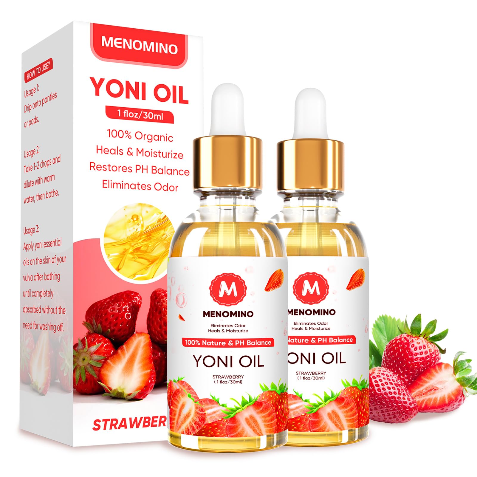 2 Pack Yoni Oil Feminine Oil for Women pH Balance - Feminine Deodorant - Vaginal Moisturizer - Eliminates Odor MENOMINO Au supplements