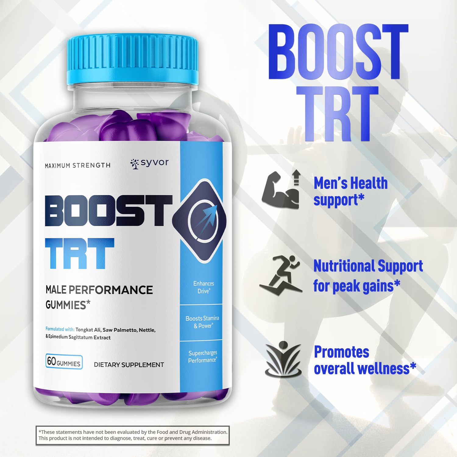 (3 Pack) Boost TRT Gummies for Men, Official Boost TRT Male Performance Gummys with Natural Ingredients, Advanced BoostTRT Men's Gummy Supplement with Maximum Strength Premium Vitamins (180 Gummies) Syvor Au supplements