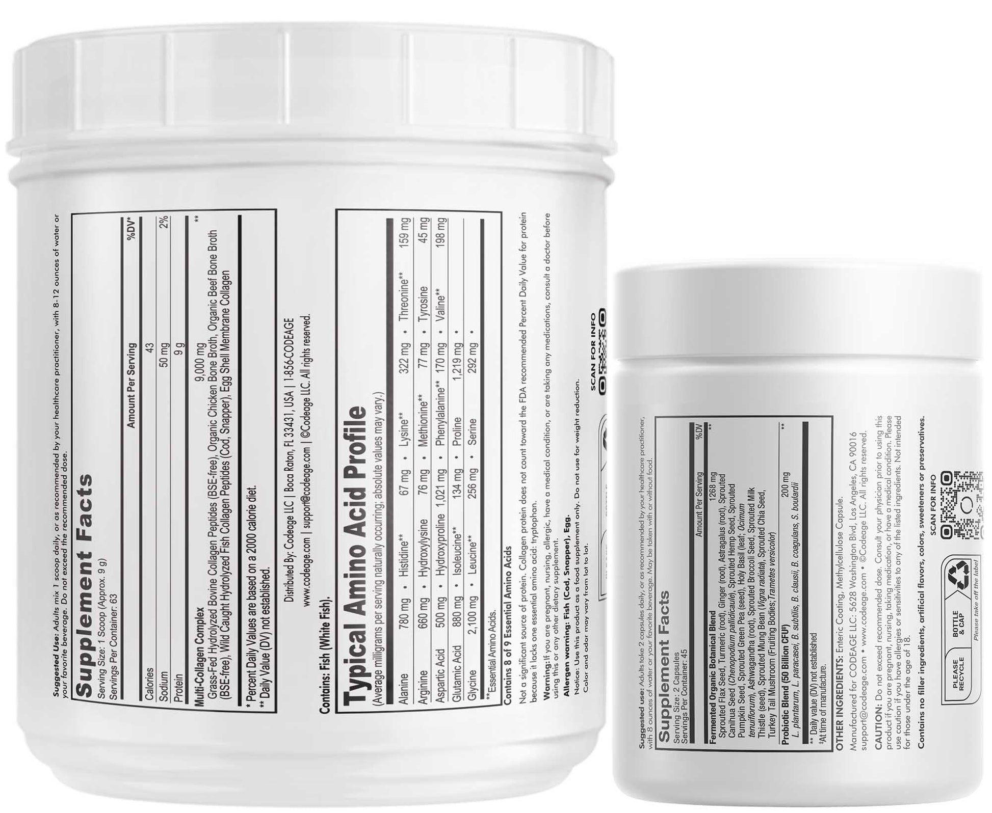 Codeage - Multi Collagen Protein + SBO Probiotics 50 Billion CFU Bundle Codeage Au supplements