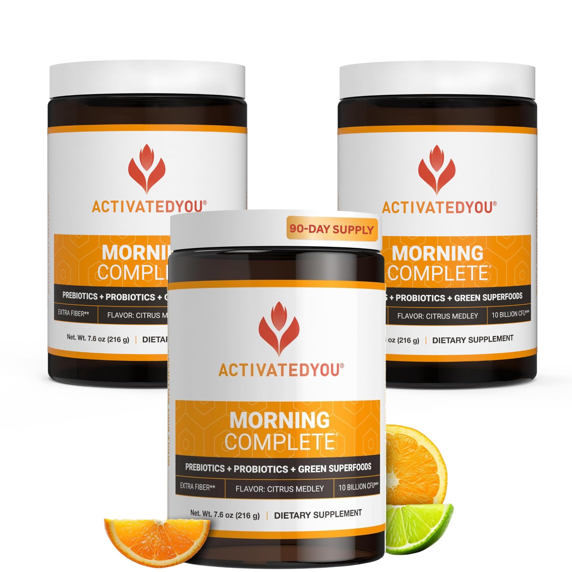 ACTIVATEDYOU Morning Complete Daily Wellness Greens Superfood Drink Mix for Gut Health w/Prebiotics, Probiotics, Antioxidants, Green Superfoods, 10 Billion CFUs (3 Pack, Citrus Medley) ACTIVATEDYOU Au supplements