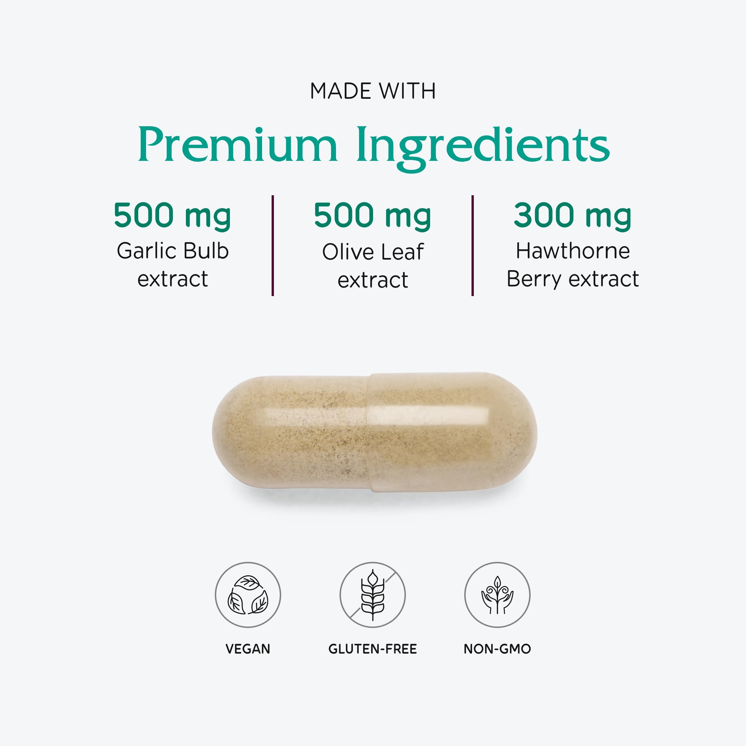 Vitanica VasoBlend - Heart Health Supplement with Folic Acid, Magnesium, CoQ10 & Terminalia Arjuna Bark - Heart Health Supplement - Consumer Line - 90 Vegan Caps Vitanica Au supplements