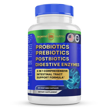 Legend Nutra Probiotics Prebiotics Postbiotics Digestive Enzymes 4 in 1 Formula 60 Count (Pack of 1) Legend Nutra Au supplements