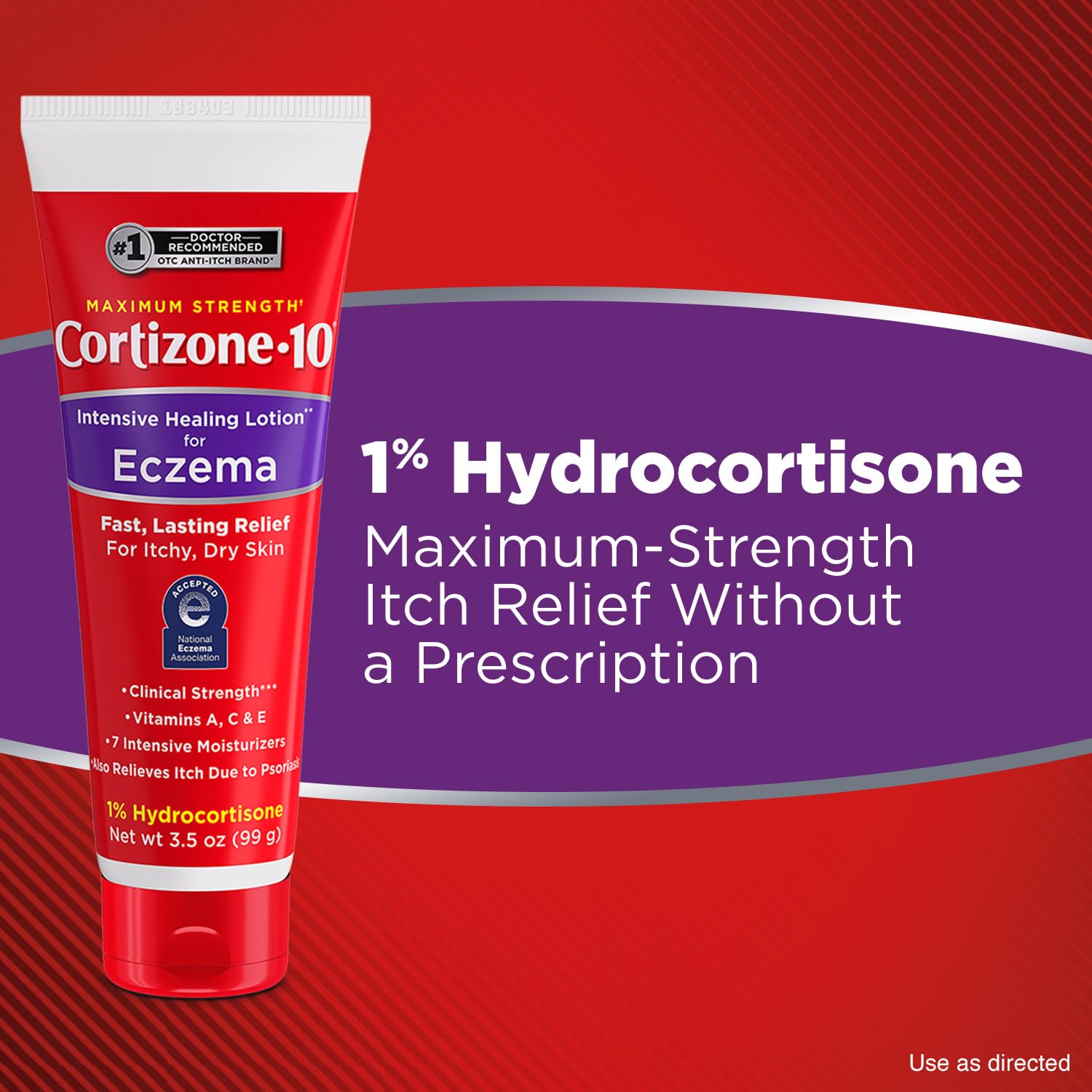 Cortizone-10 Maximum Strength Intensive Healing Itch Relief Lotion for Eczema, 1% Hydrocortisone, Fast-Acting, Anti-Itch Cream for Minor Skin Irritations, Rashes and Inflammation Due to Eczema, 3.5 oz Cortizone 10 Au supplements