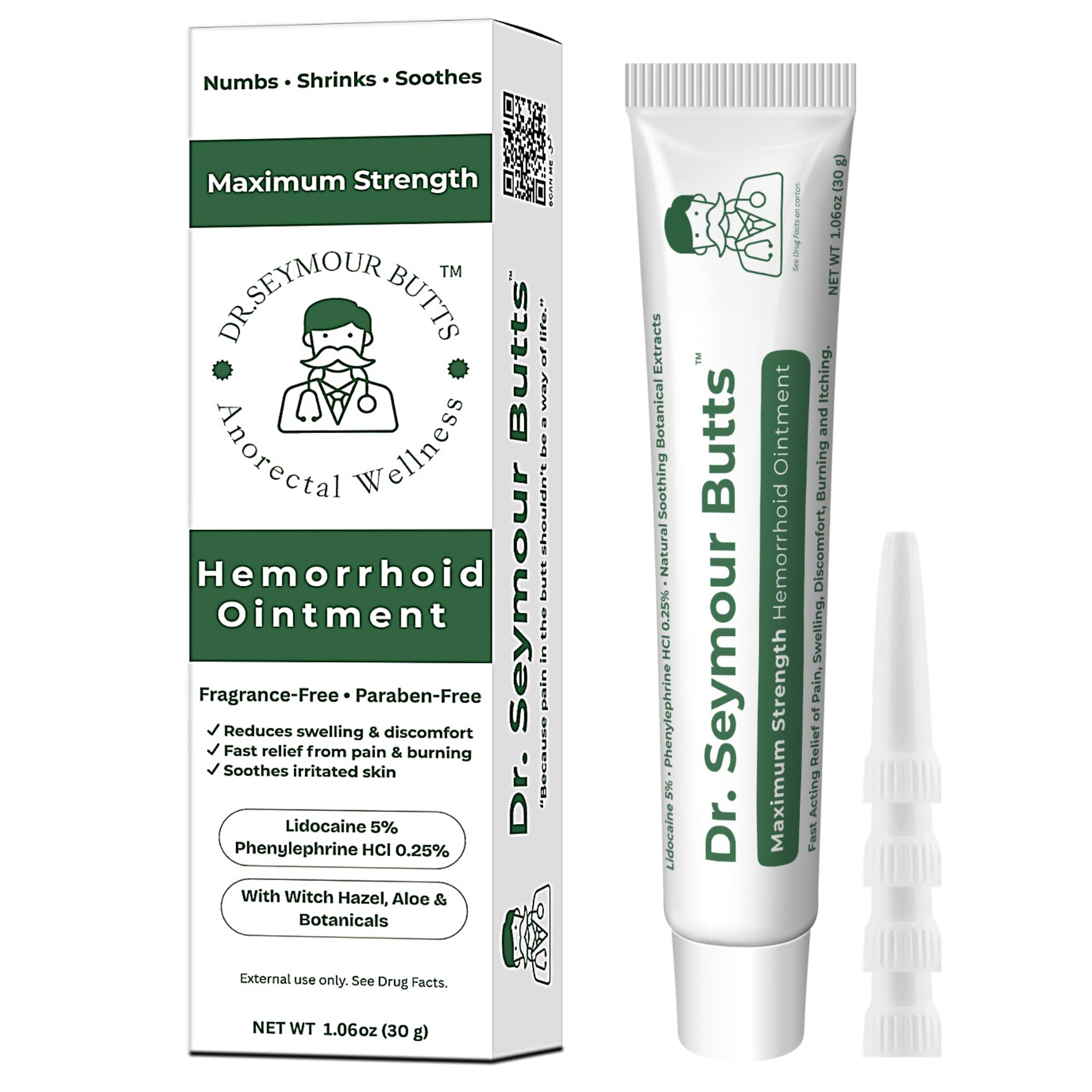 Dr. Seymour Butts Hemorrhoid Ointment – Lidocaine 5% Pain Relief for Burning, Itching & Irritation | External Hemorrhoid Care with Witch Hazel, Aloe & Botanical Support Dr. Seymour Butts Au supplements