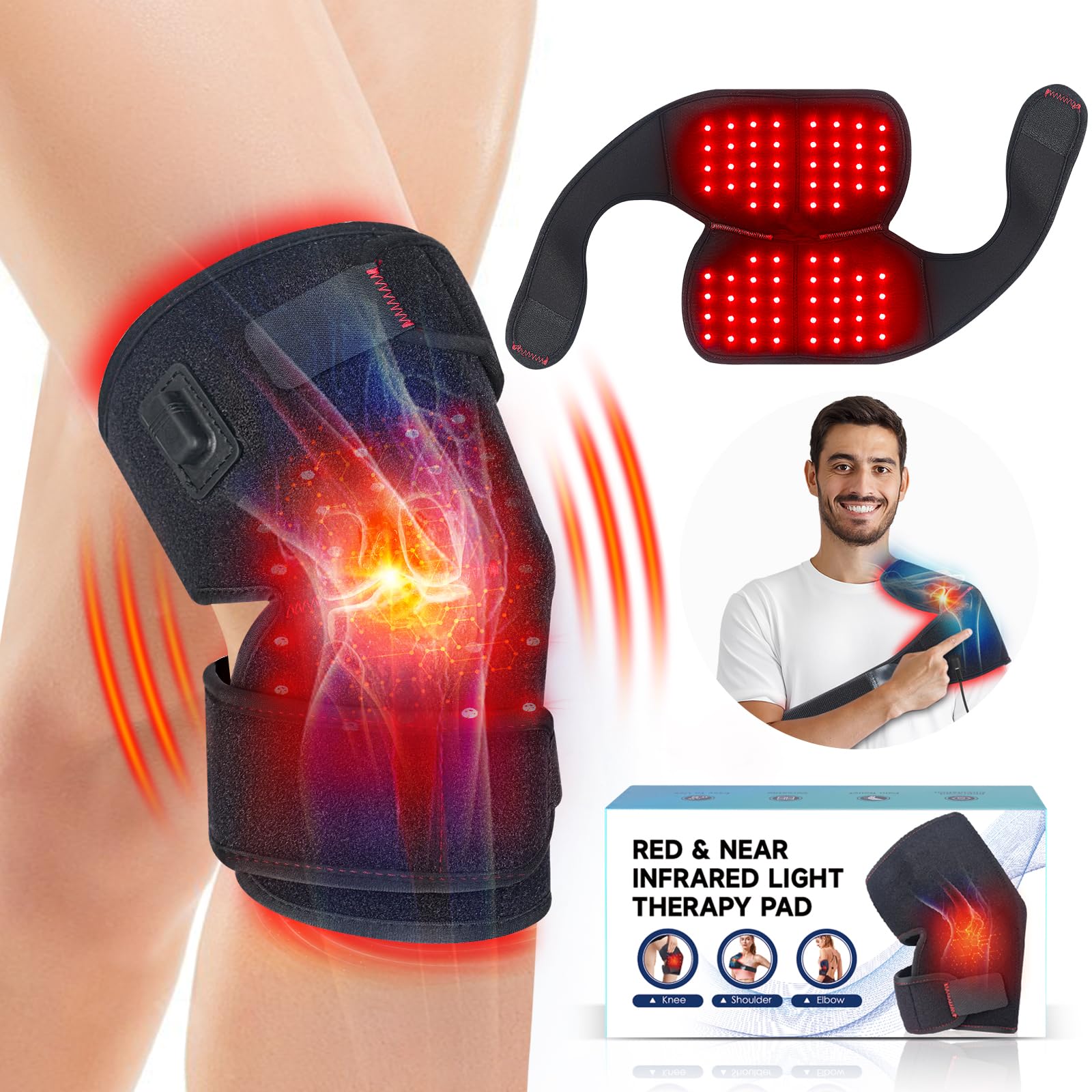 Red Light Therapy for Knee, Infrared Red Light Therapy Device Wrap Belt with 660nm Red Light RUISQM Au supplements