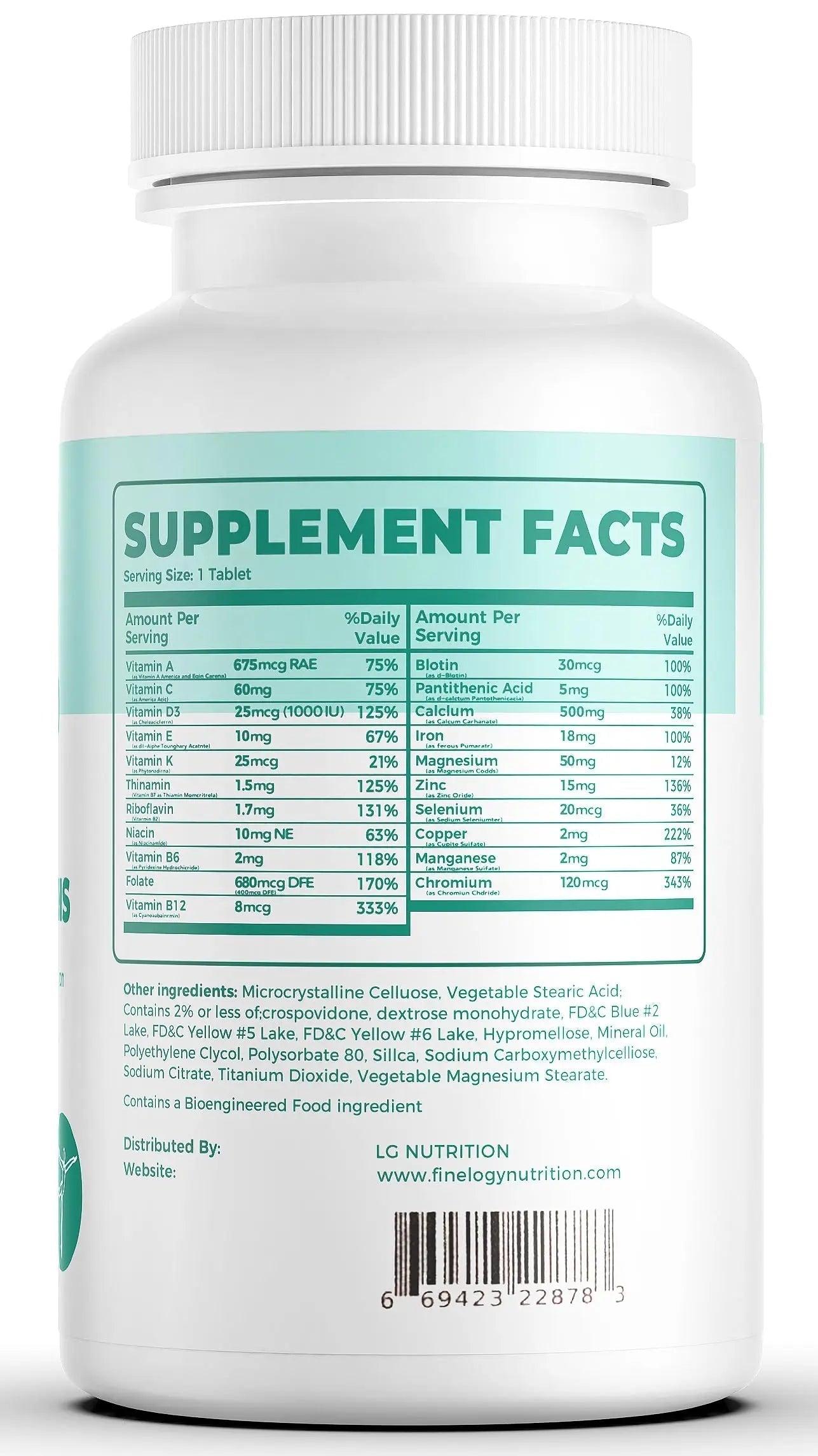 finelogy Womens Multivitamin - Essential Nutrients with Iron, Vitamins A, C, D3, K, B6 and B12 Supplements for Women’s Health, Energy Hair Skin & Nails finelogy Au supplements