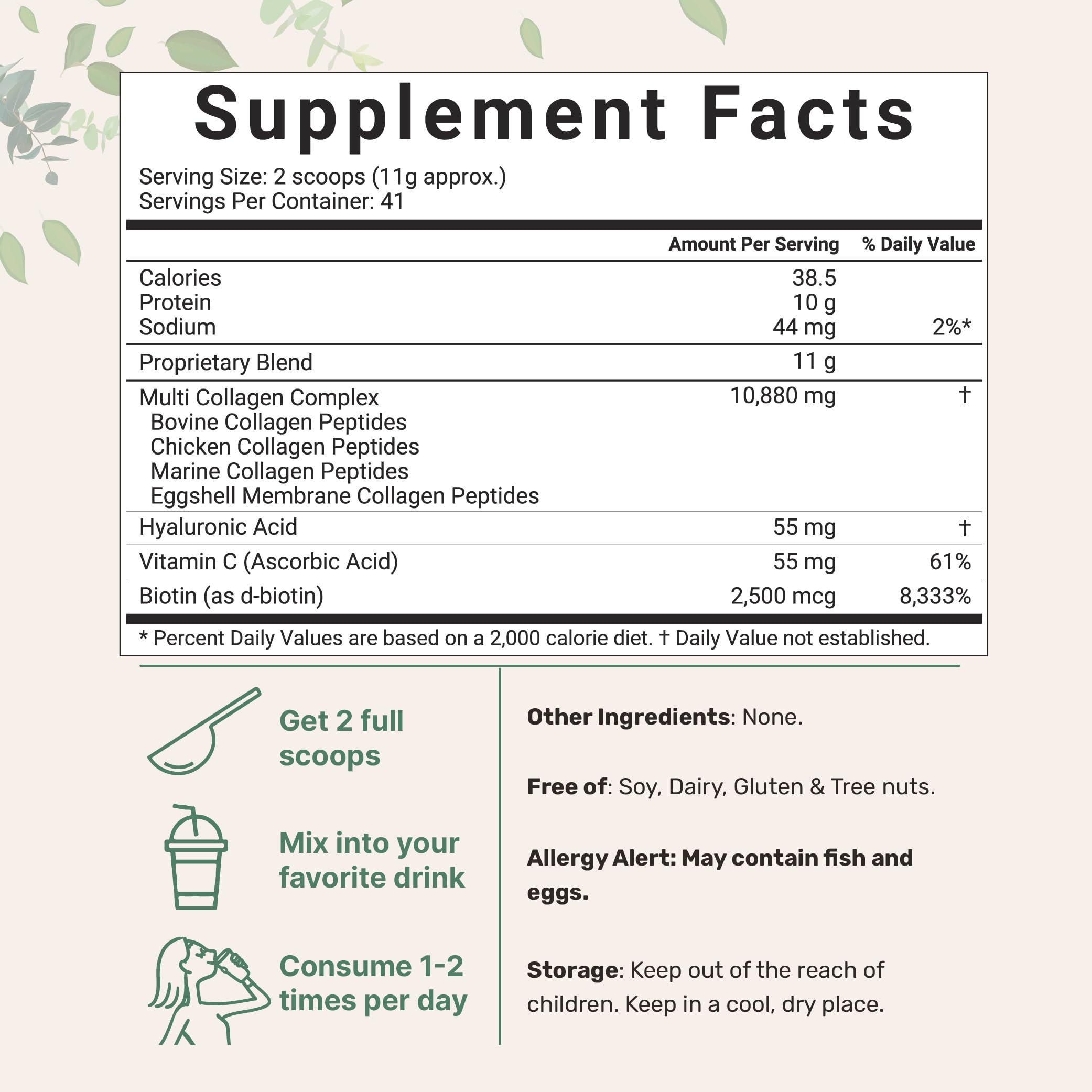 Multi Collagen Peptides Powder, 16 Oz - Hydrolyzed Protein Peptides | Type I,II,III,V,X Micro Ingredients Au supplements