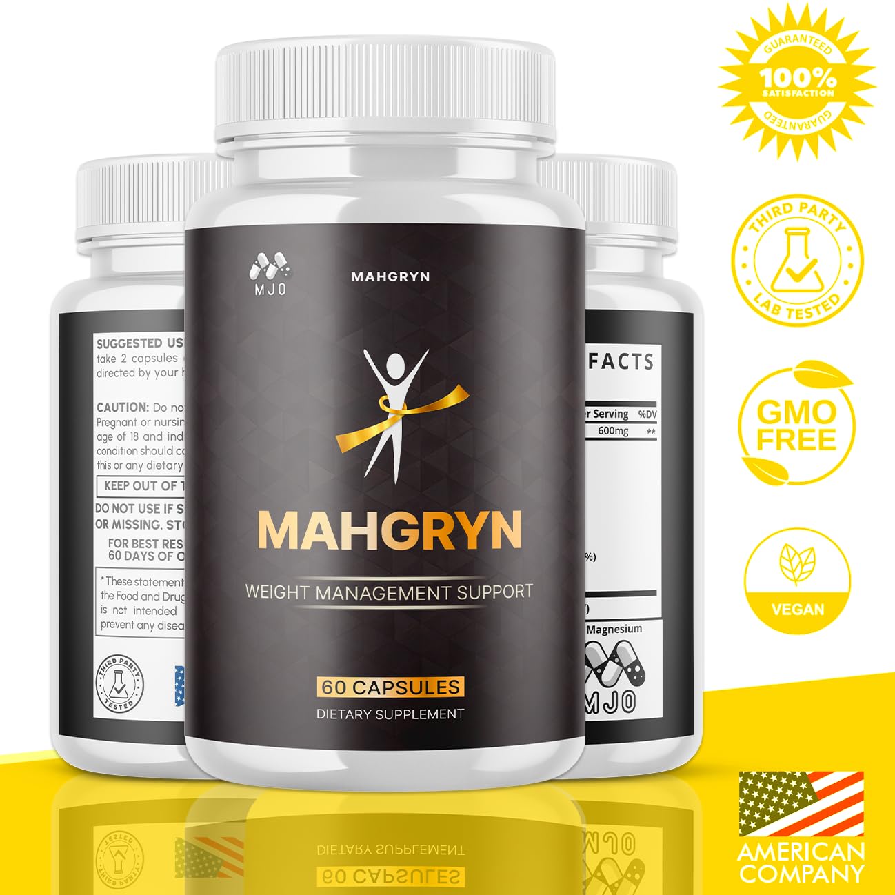 (3 Pack) Mahgryn Capsules, Official Mahgryn Pills with All Natural Ingredients, Advanced Overall Health and Wellness Vitamin Supplement Formula for Maximum Strength Multivitamin Support (180 Capsules) MJO Au supplements
