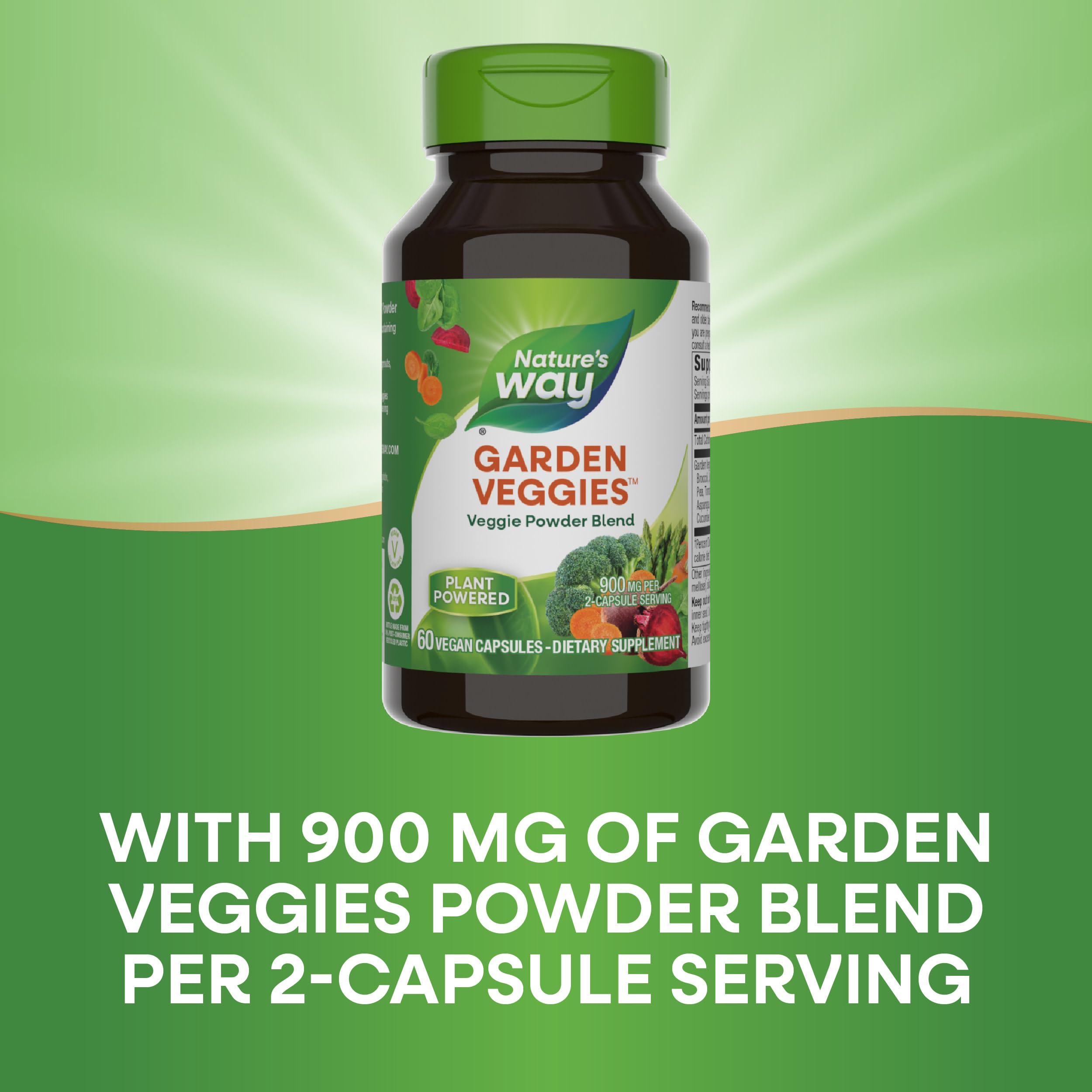 Nature's Way Garden Veggies, Veggie Powder Blend, 900 mg per 2-Capsule Serving, 60 Vegan Capsules Nature's Way Au supplements