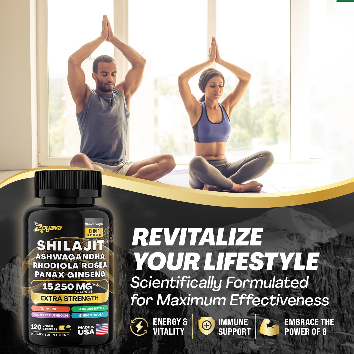 Zoyava Shilajit 9000MG Radiant Health Blend Ashwagandha 2000MG Rhodiola Rosea Zoyava Au supplements