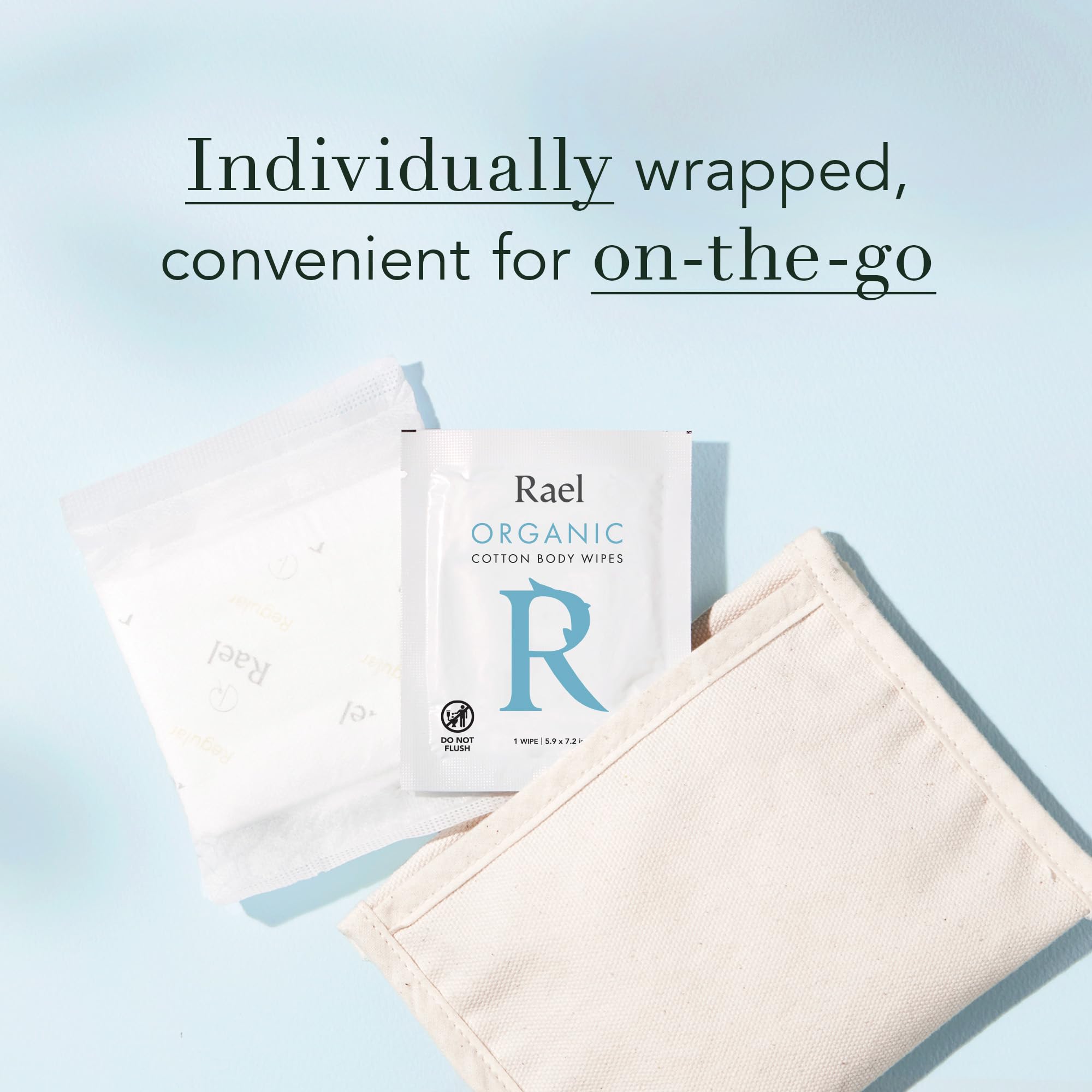 Rael Body Wipes, Organic Cotton Wipes for Women - Unscented Body Wipes, Individually Wrapped Rael Au supplements