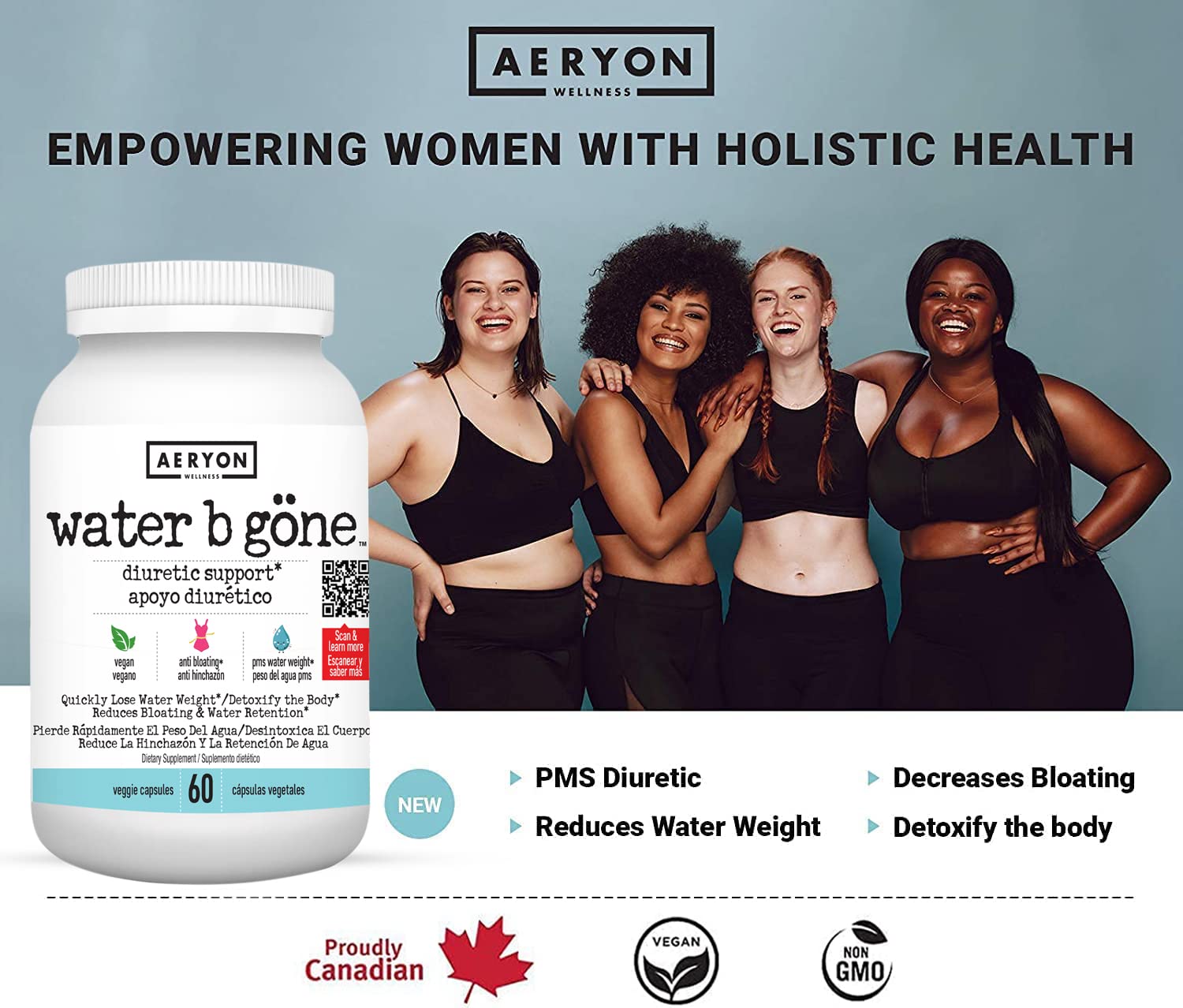 Water B Gone – Diuretic Pills for Women – Reduce Water Retention and Bloating – Find PMS Aeryon Ashlie Wellness Au supplements