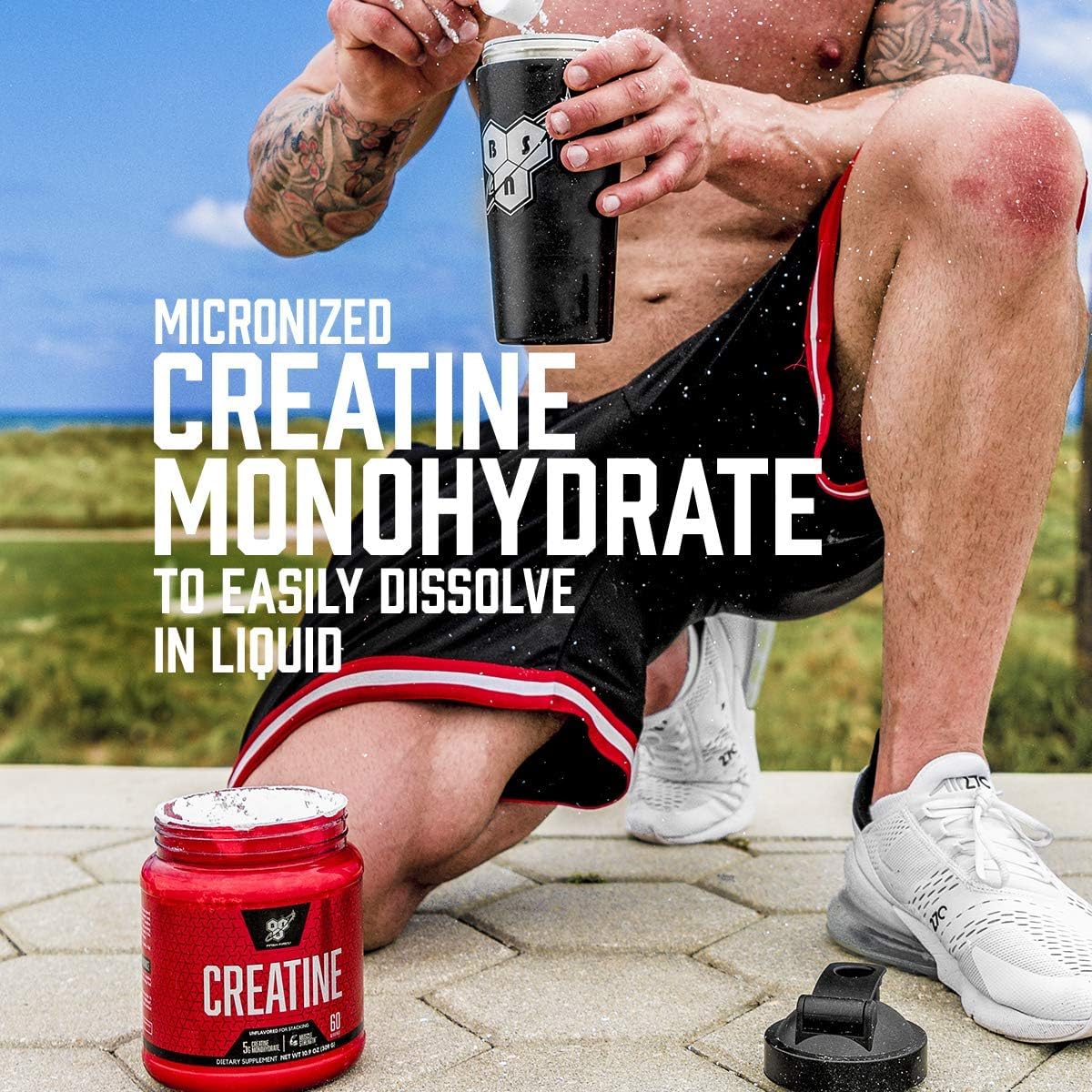 BSN Micronized Creatine Monohydrate Powder, Unflavored Creatine Powder, Micronized, Supports Muscle Building, Supports Muscle Strength, Gym Supplement, 5g per Serving, 5000mg per Servings, 60 Servings BSN Au supplements