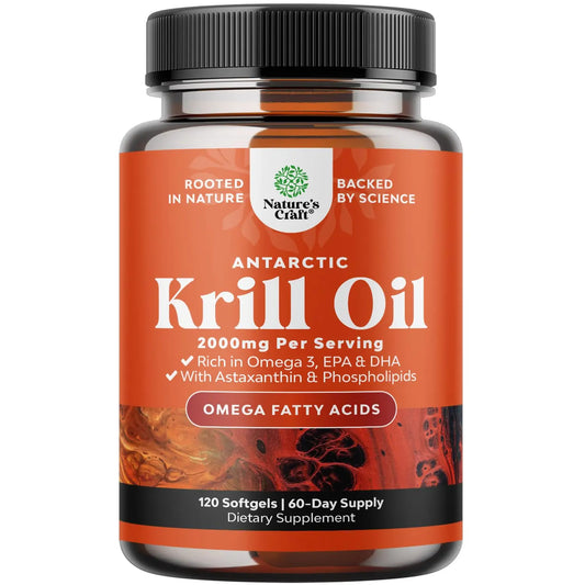 Antarctic Krill Oil 2000mg Softgels Per Serving - Omega 3 Krill Oil Supplement Natures CraftAU supplements