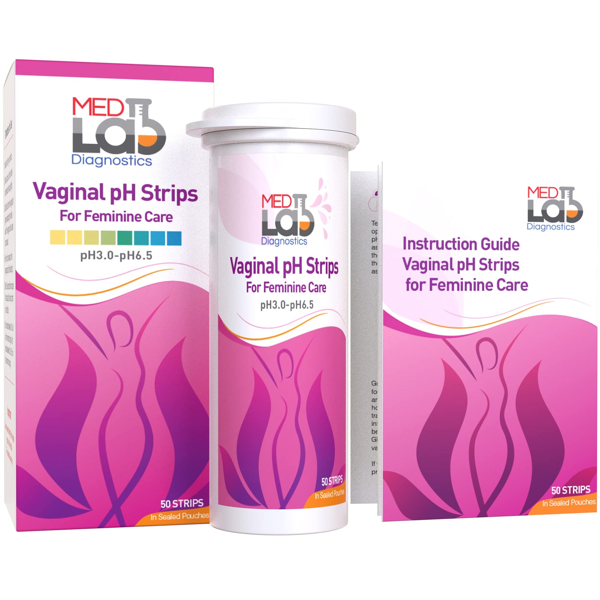 Vaginal ph Test Strips for Women(50 cnt). BV Bacterial Vaginosis and Yeast Infection Test Strips Med Lab Diagnostics Au supplements