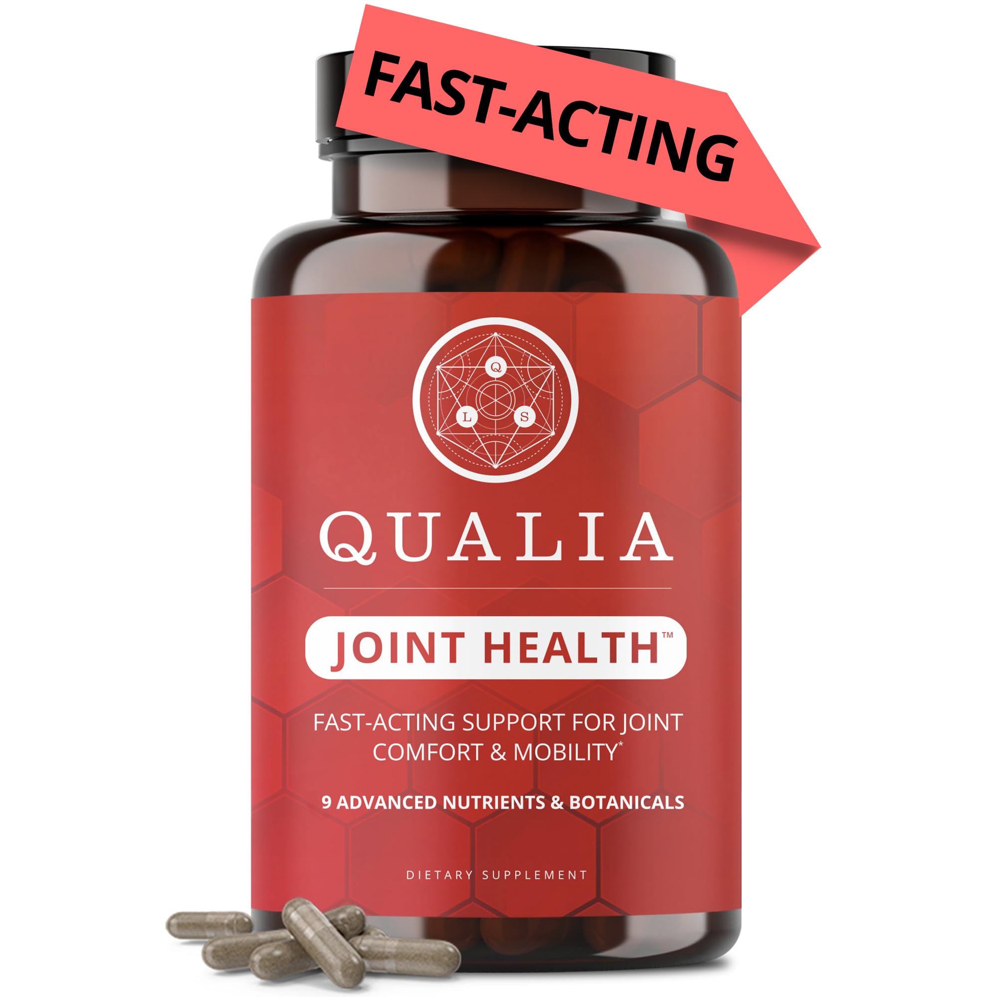 Qualia Joint Health 9 Advanced Joint Health nutrients: denatured Collagen, boswellia, tumeric, Boron, Ginger, L-carnitine. Cartilage Health, Tendon Strength, Healthy Joint Aging (1 Month Supply) QUALIA LIFE SCIENCES Au supplements