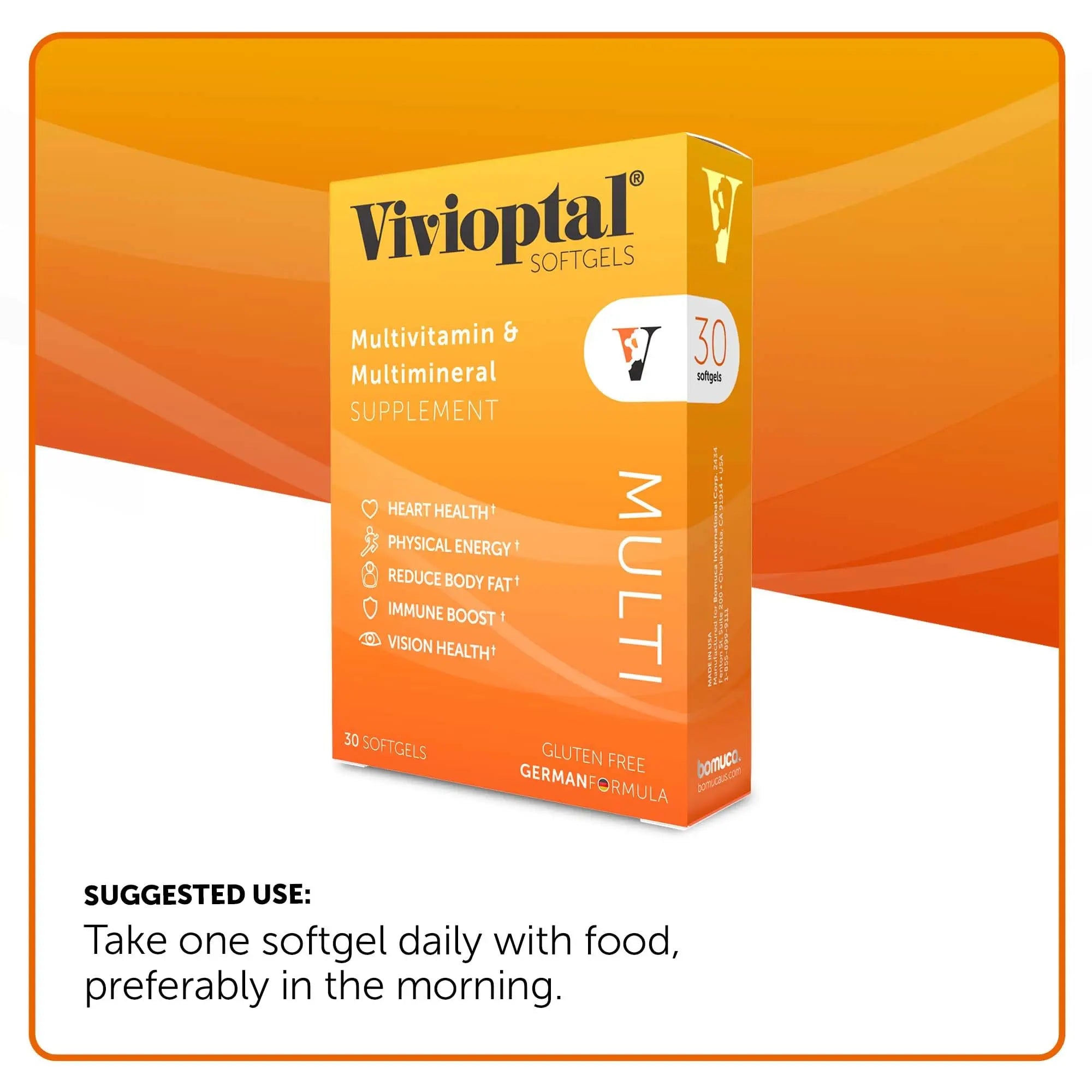 Vivioptal Multi, 30 Softgels, Multivitamin & Multimineral, Gluten Free, German Formula Vivioptal Vitamins Au supplements
