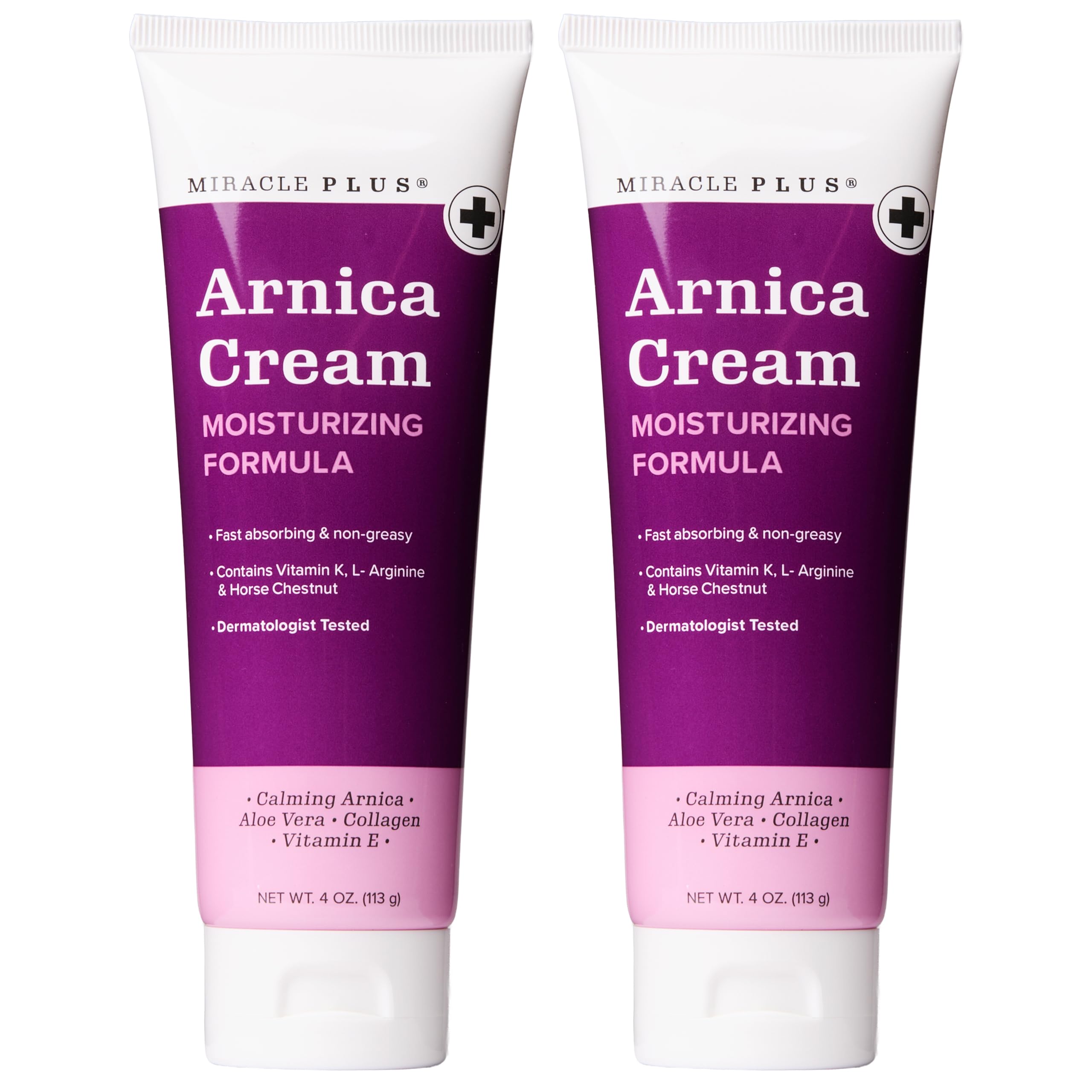 Miracle Plus Arnica Cream Extra Strength Bruise Relief Lotion For Bruising And Swelling On Skin | Arnica Gel, Vitamin K Cream, Skin Care | Moisturizing Bruise Formula With Horse Chestnut, 2-Pack Miracle Plus Au supplements