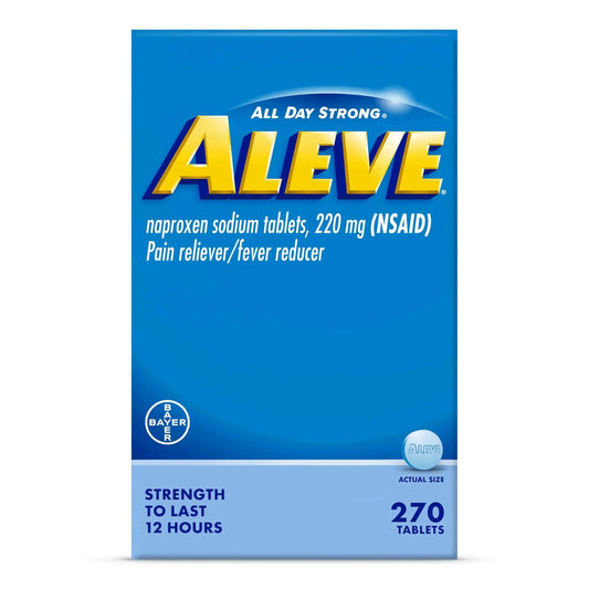 Aleve Pain Reliever & Fever Reducer Tablets, Naproxen Sodium, Headache, Back and Body Pain Relief Medicine, 270 Count AleveAu supplements
