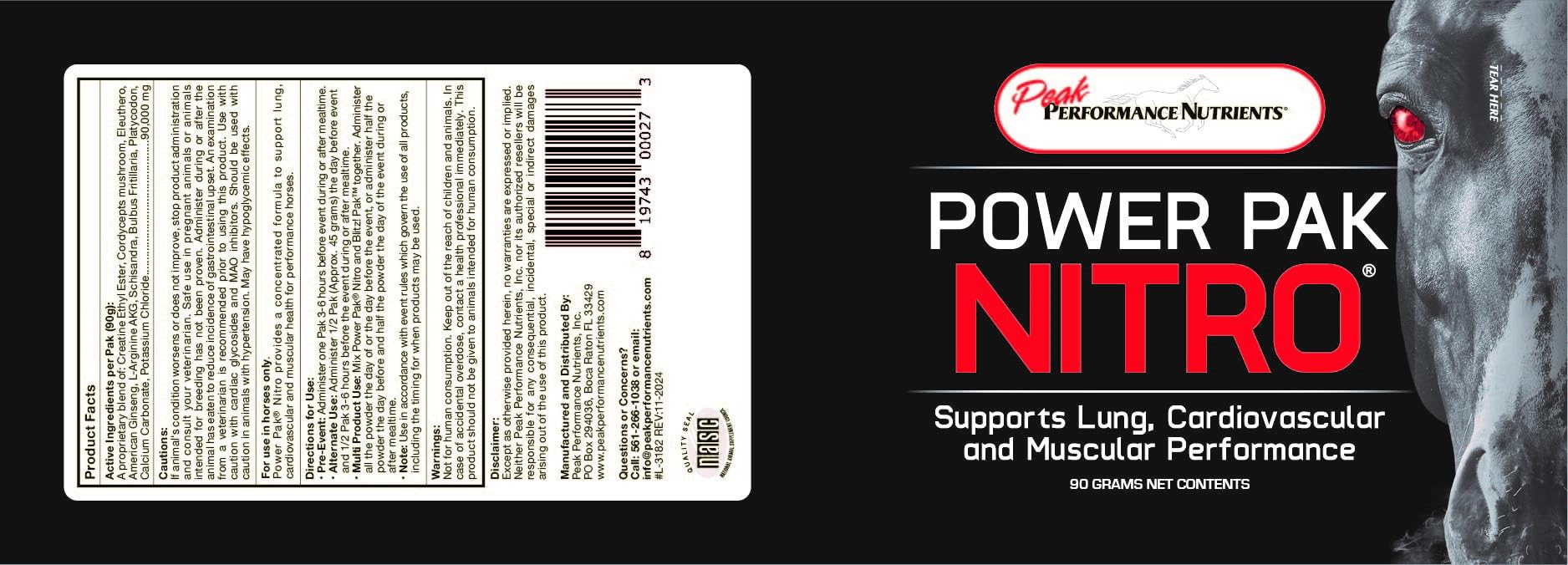 Peak Performance Nutrients Power Pak Nitro 90 Grams 1 Event Peak Performance Nutrients Au supplements