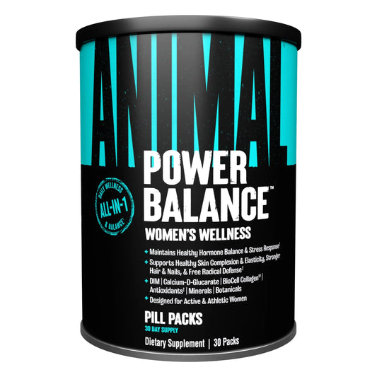 Animal Power Balance – Women's Alpha F Comprehensive Formula – Supports Hormonal Balance, Complexion, Hair, Nails, Mood and Stress, Intestinal Health, & Bone and Joint Health – 30 Packs AnimalAu supplements